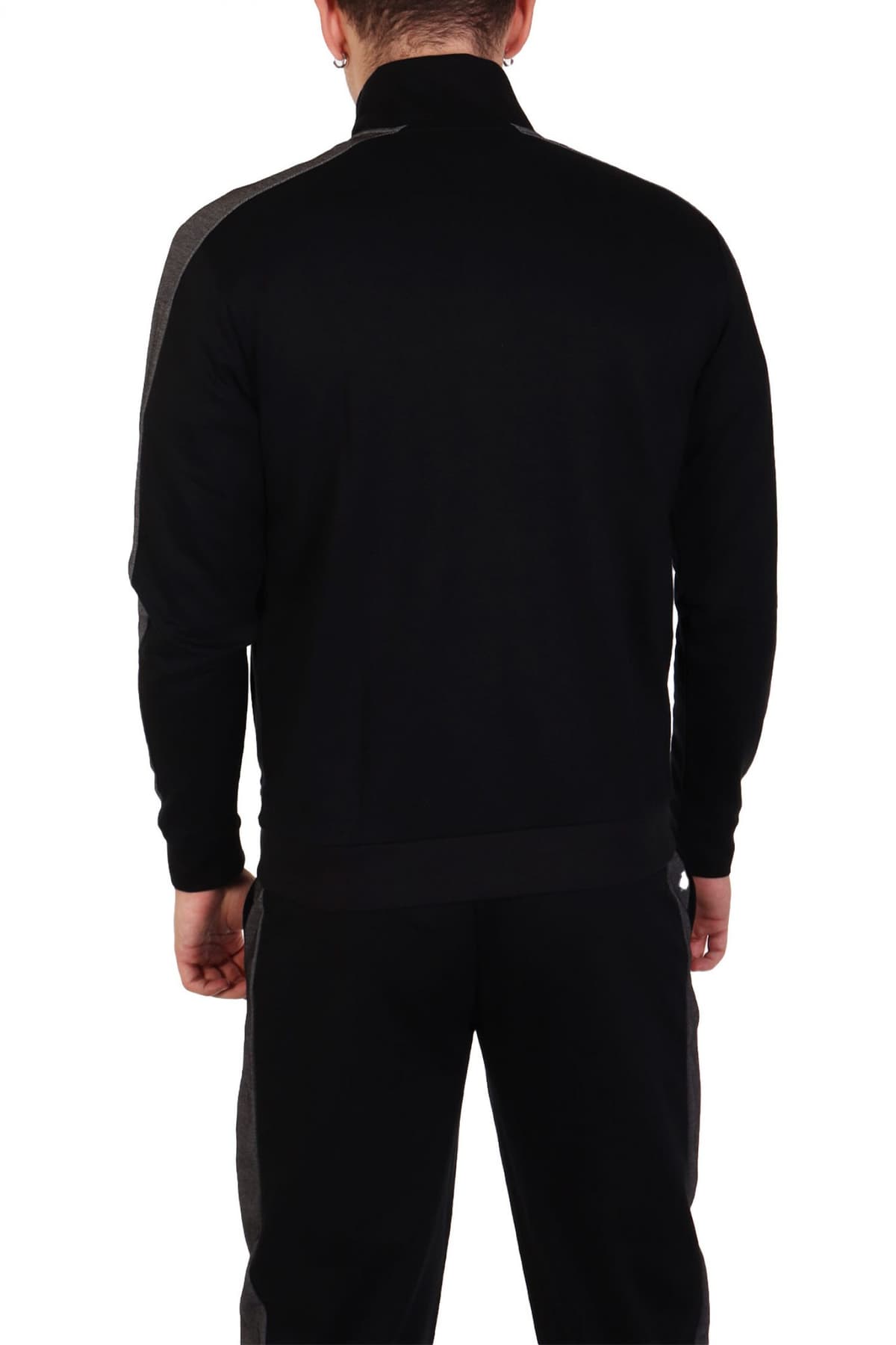 BOSS HOMEWEAR ΦΟΥΤΕΡ FULLZIP TRACKSUIT JACKET ΜΑΥΡΟ