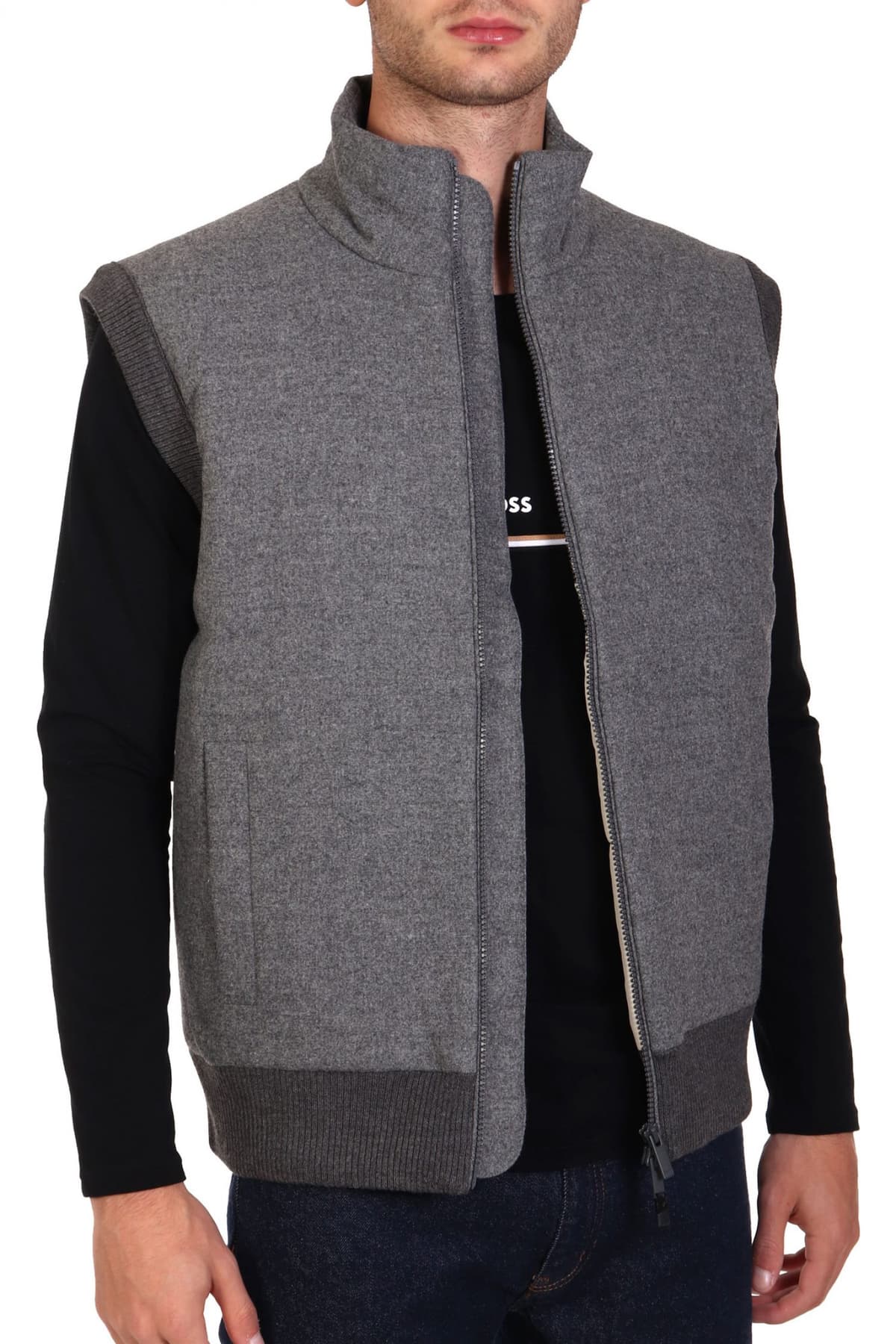 BOSS ΜΠΟΥΦΑΝ ΑΜΑΝΙΚΟ BOMBER P-ELFANOLO ΓΚΡΙ