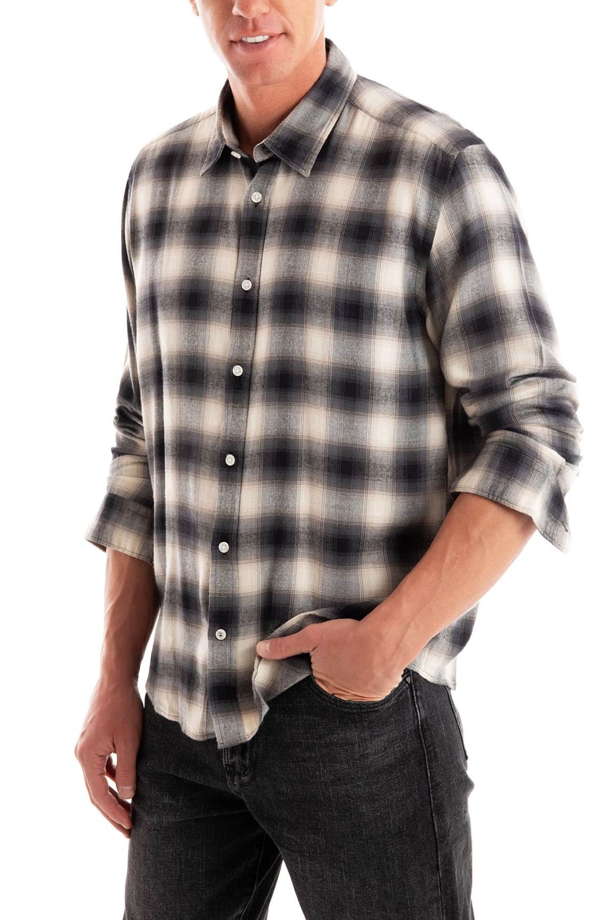 BOSS ΠΟΥΚΑΜΙΣΟ ΚΑΡΩ REGULAR FIT C-LIAM-KENT-C1-243 ΓΚΡΙ-ΜΠΕΖ