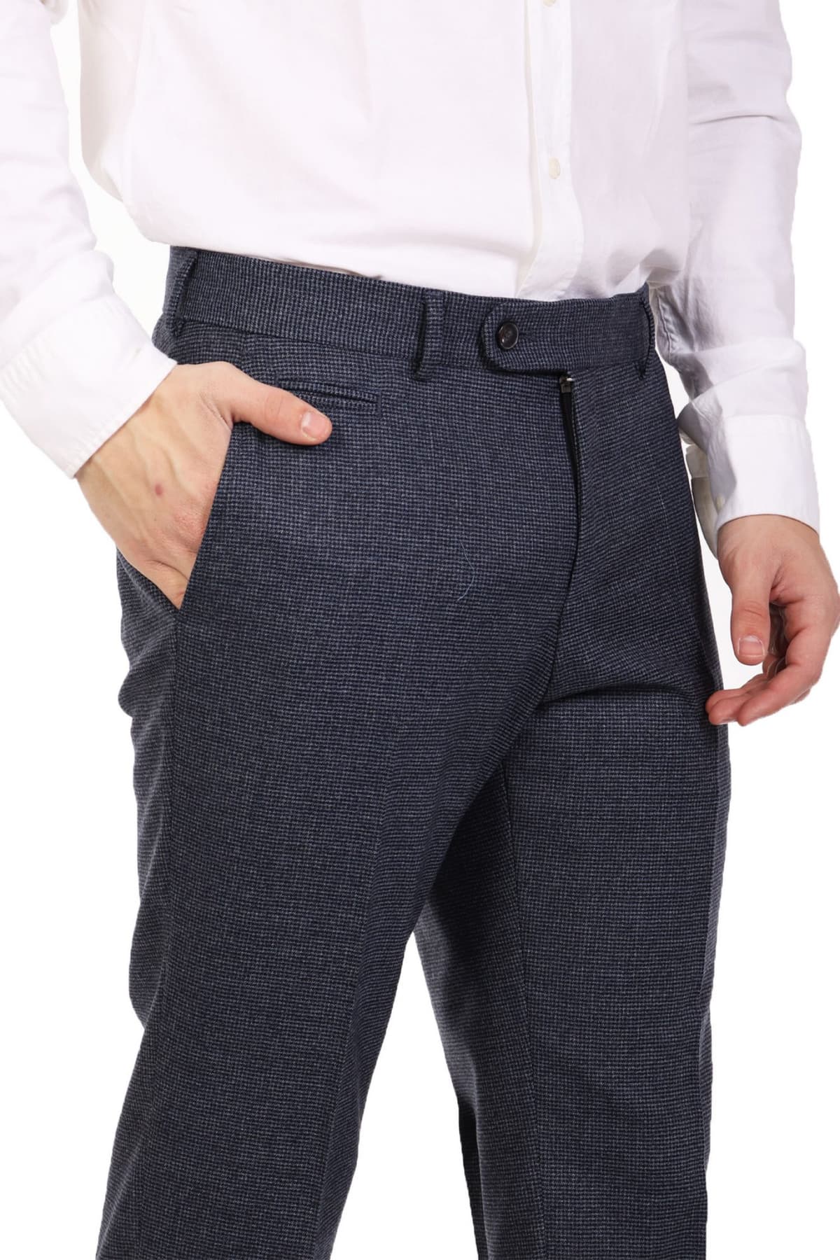 BOSS ΠΑΝΤΕΛΟΝΙ CHINO ΜΙΚΡΟΣΧΕΔΙΟ SLIM FIT Η-GENIUS-DTL-243 ΜΠΛΕ