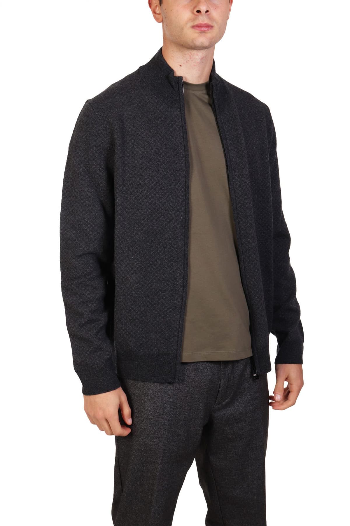 BOSS ΠΛΕΚΤΟ FULLZIP H-ELTORNO ΑΝΘΡΑΚΙ