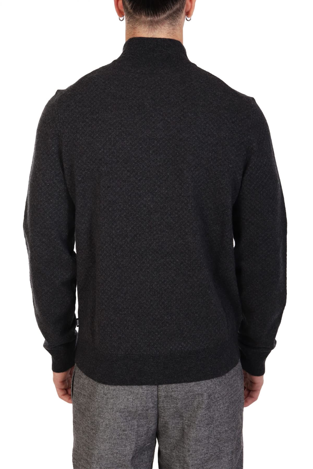 BOSS ΠΛΕΚΤΟ HALFZIP H-ELTORINO ΑΝΘΡΑΚΙ