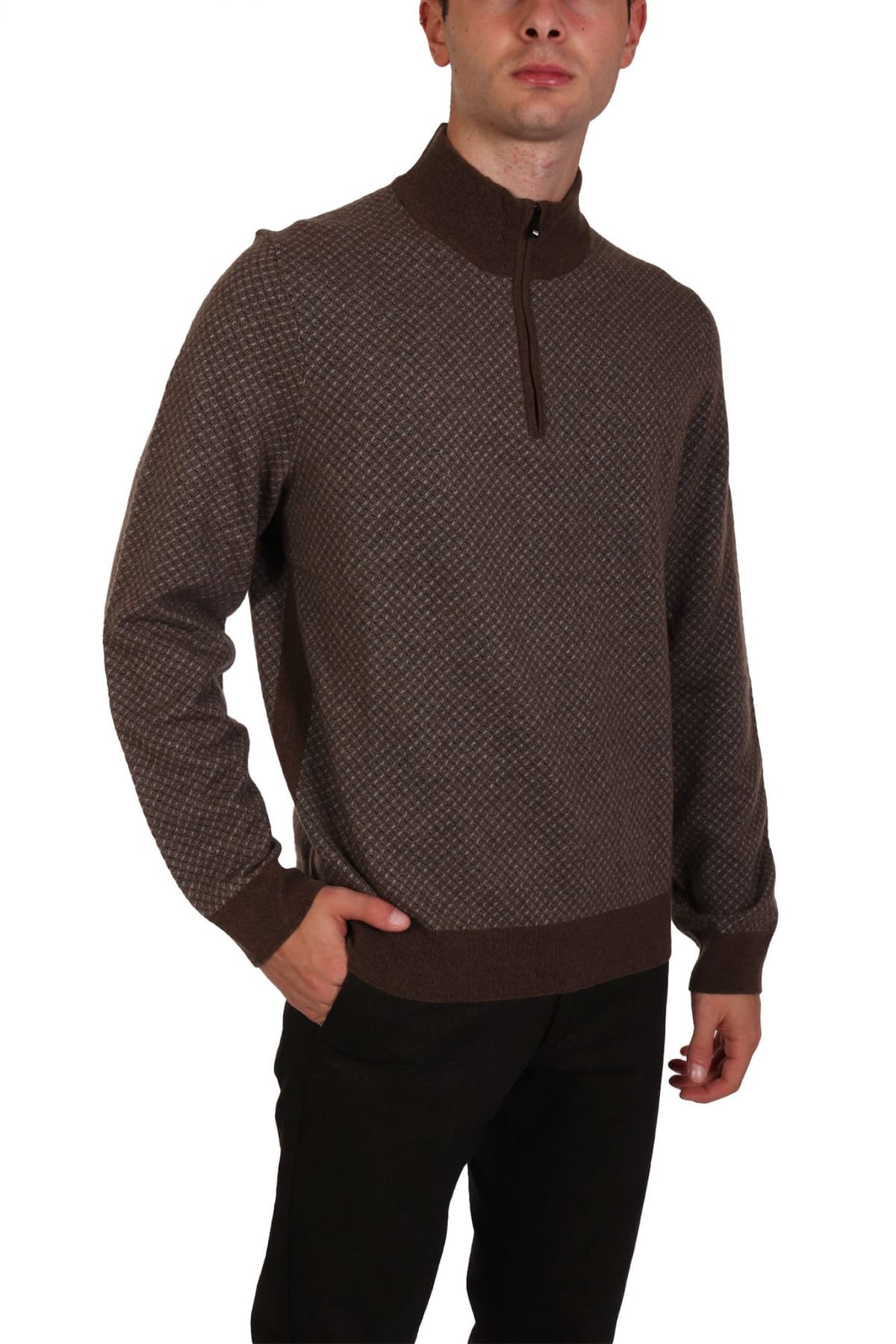 BOSS ΠΛΕΚΤΟ HALFZIP H-ELTORINO ΛΑΔΙ