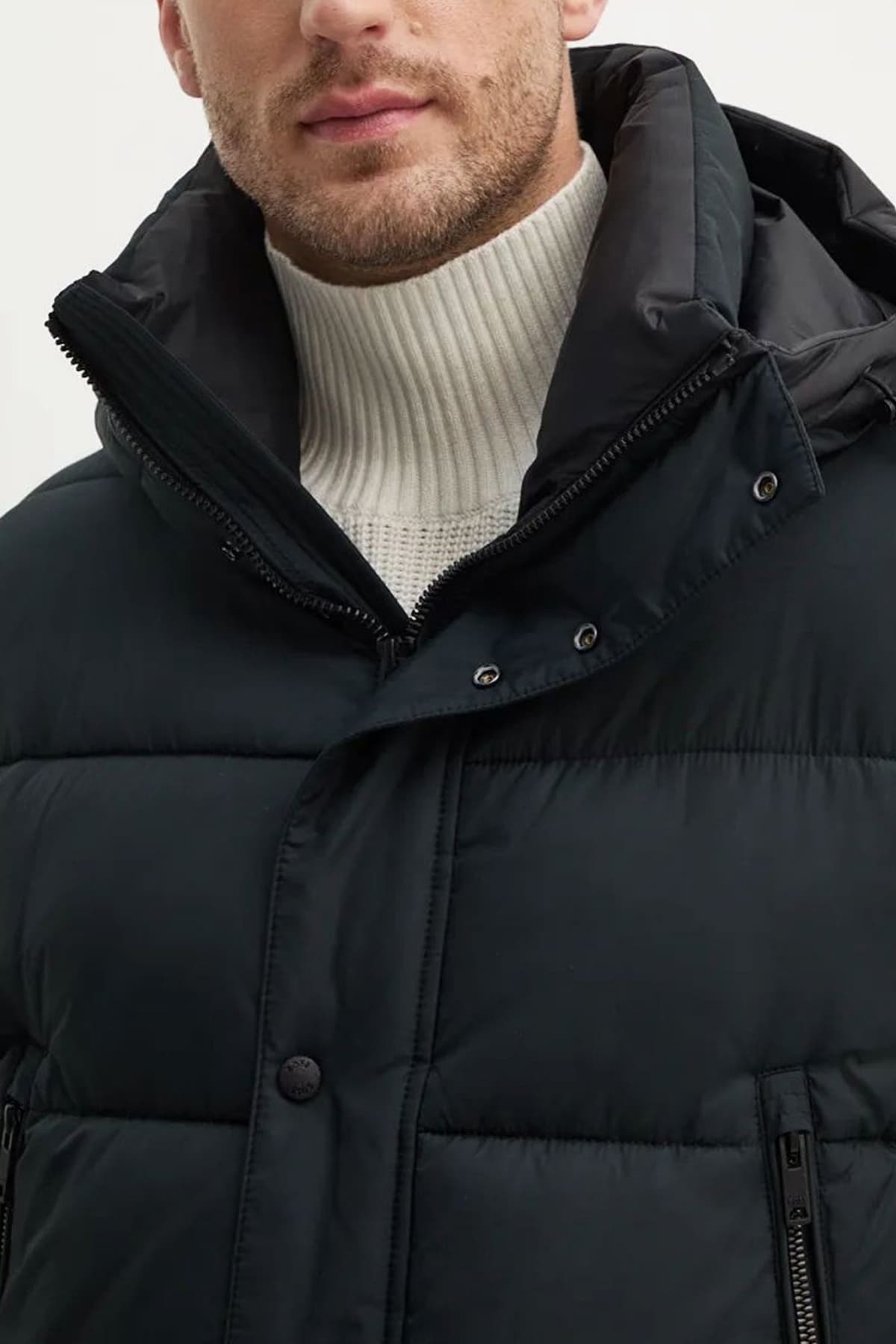 BOSS CASUAL ΜΠΟΥΦΑΝ PUFFER ΚΟΥΚΟΥΛΑ OMARIS ΜΑΥΡΟ