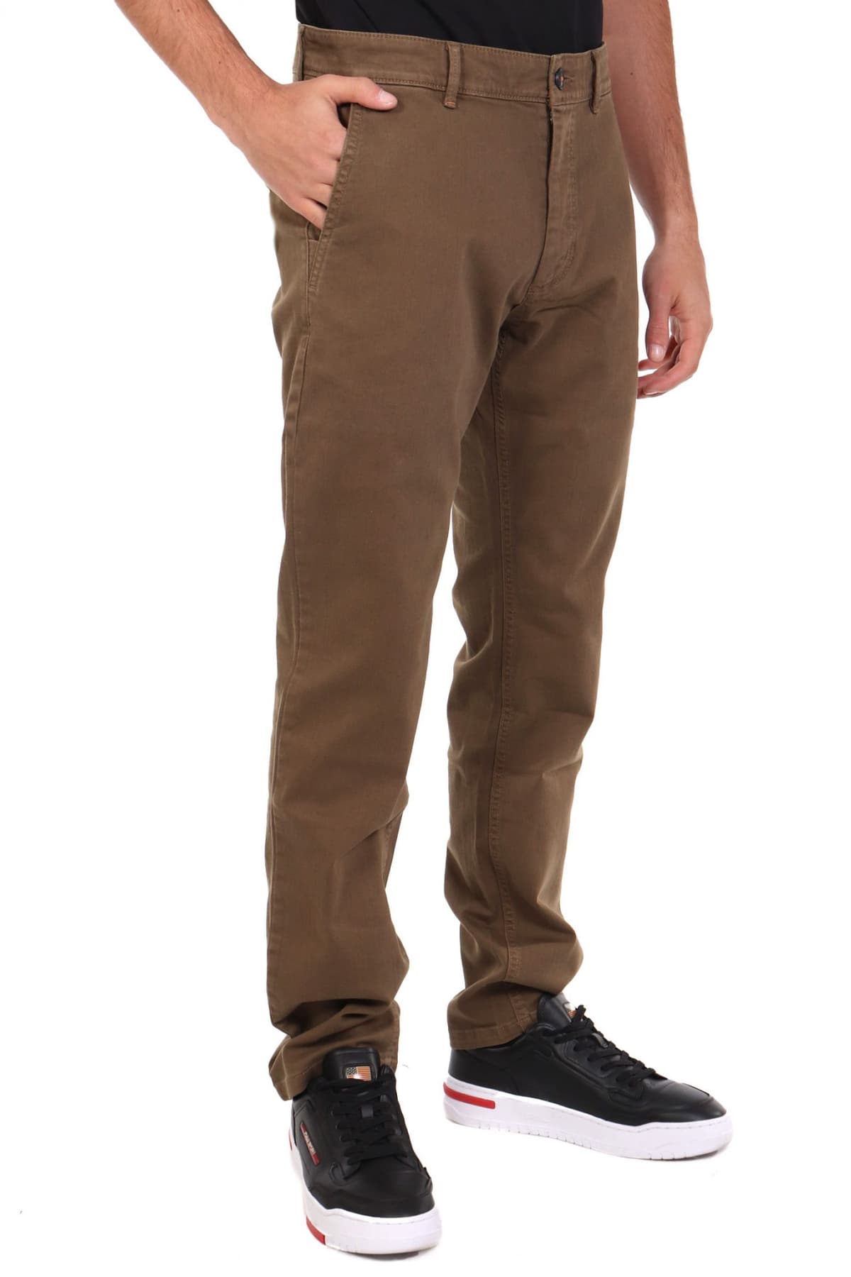 BOSS CASUAL ΠΑΝΤΕΛΟΝΙ CHINO SLIM FIT CHINO SLIM 1 ΧΑΚΙ