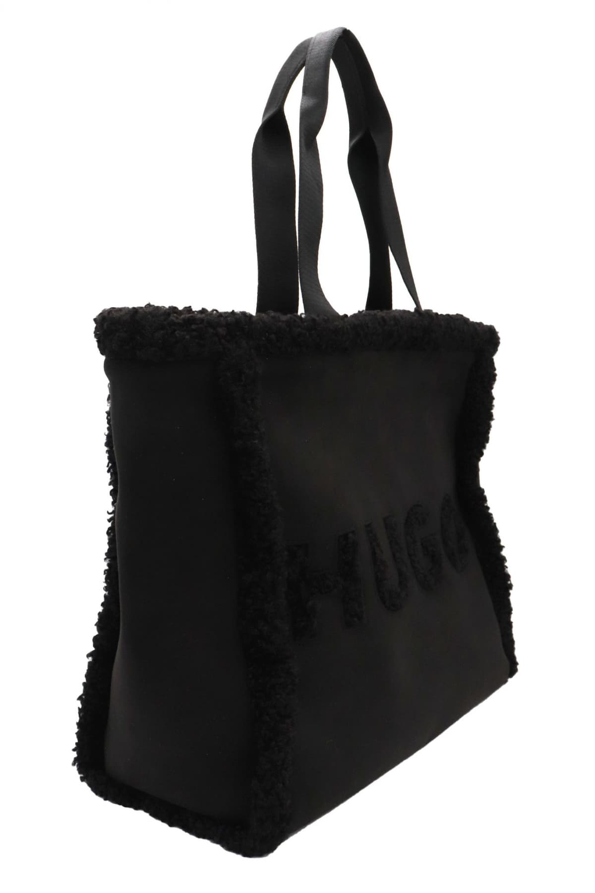HUGO ΤΣΑΝΤΑ ΩΜΟΥ BECKY TOTE-SFFUR LOGO ΜΑΥΡΟ