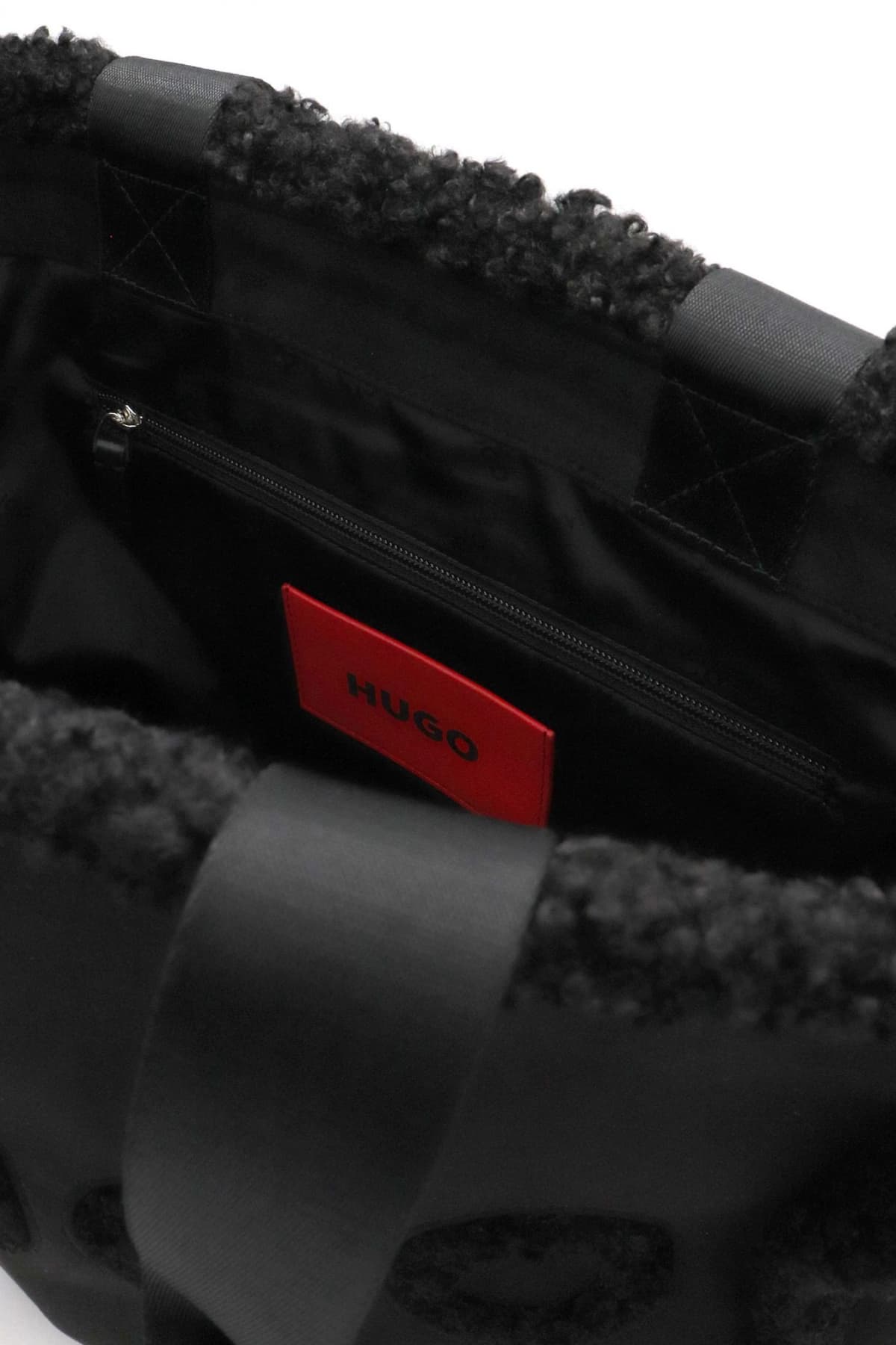 HUGO ΤΣΑΝΤΑ ΩΜΟΥ BECKY TOTE-SFFUR LOGO ΜΑΥΡΟ