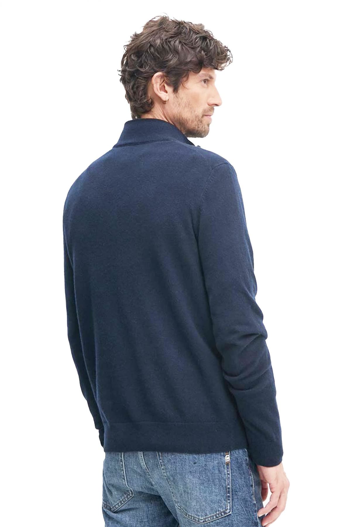 BOSS ΠΛΕΚΤΟ HALFZIP EMARIO ΜΠΛΕ