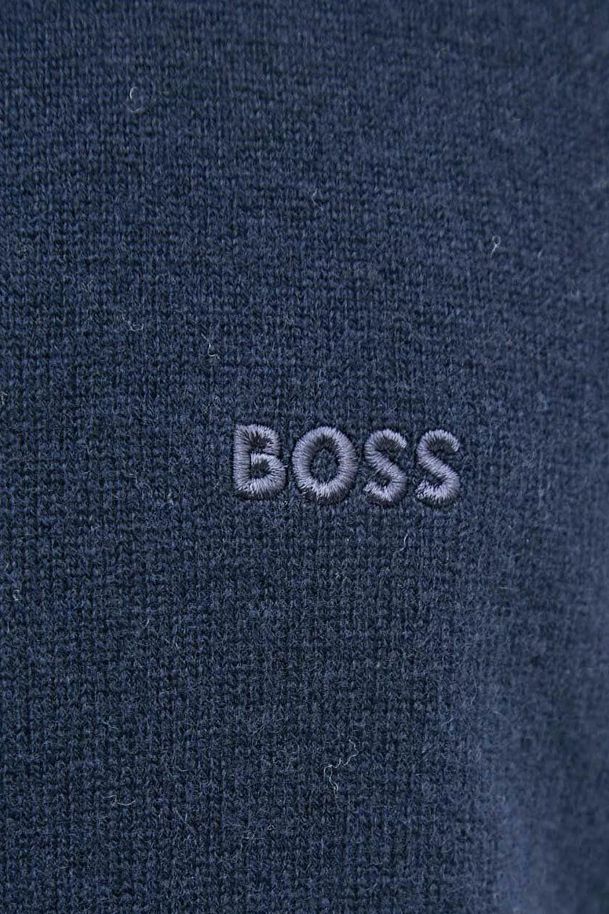 BOSS ΠΛΕΚΤΟ HALFZIP EMARIO ΜΠΛΕ