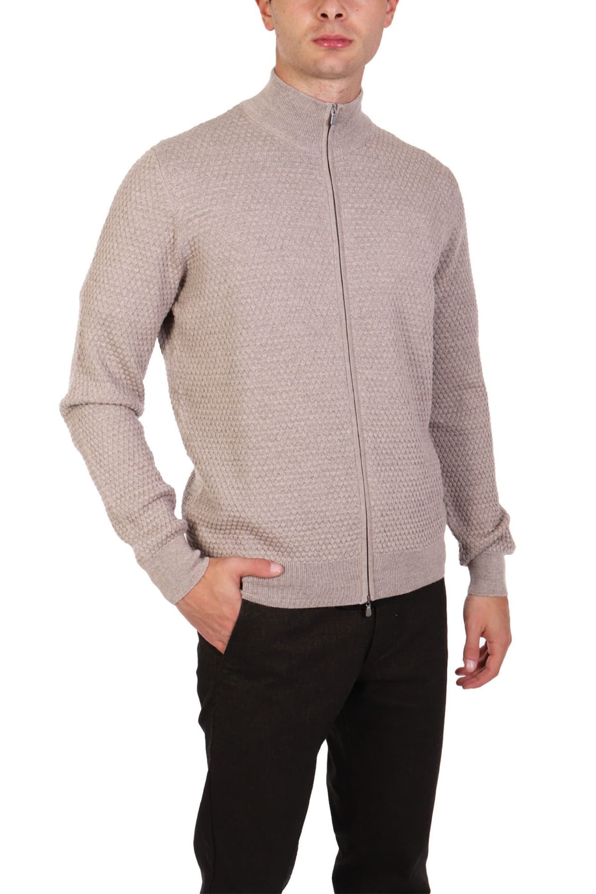 GRAN SASSO ΠΛΕΚΤΟ FULLZIP ΜΠΕΖ