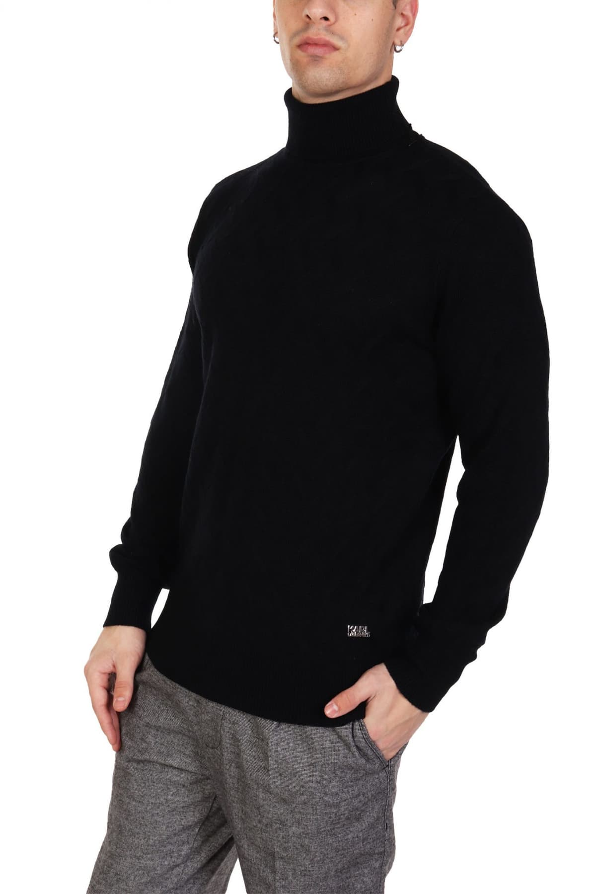 KARL LAGERFELD ΠΛΕΚΤΟ TURTLENECK ΜΑΥΡΟ
