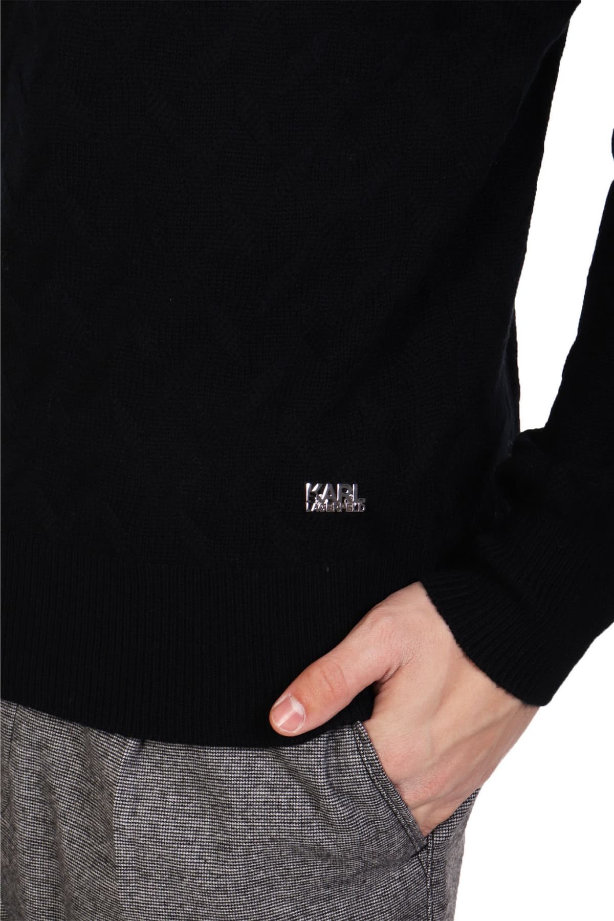 KARL LAGERFELD ΠΛΕΚΤΟ TURTLENECK ΜΑΥΡΟ