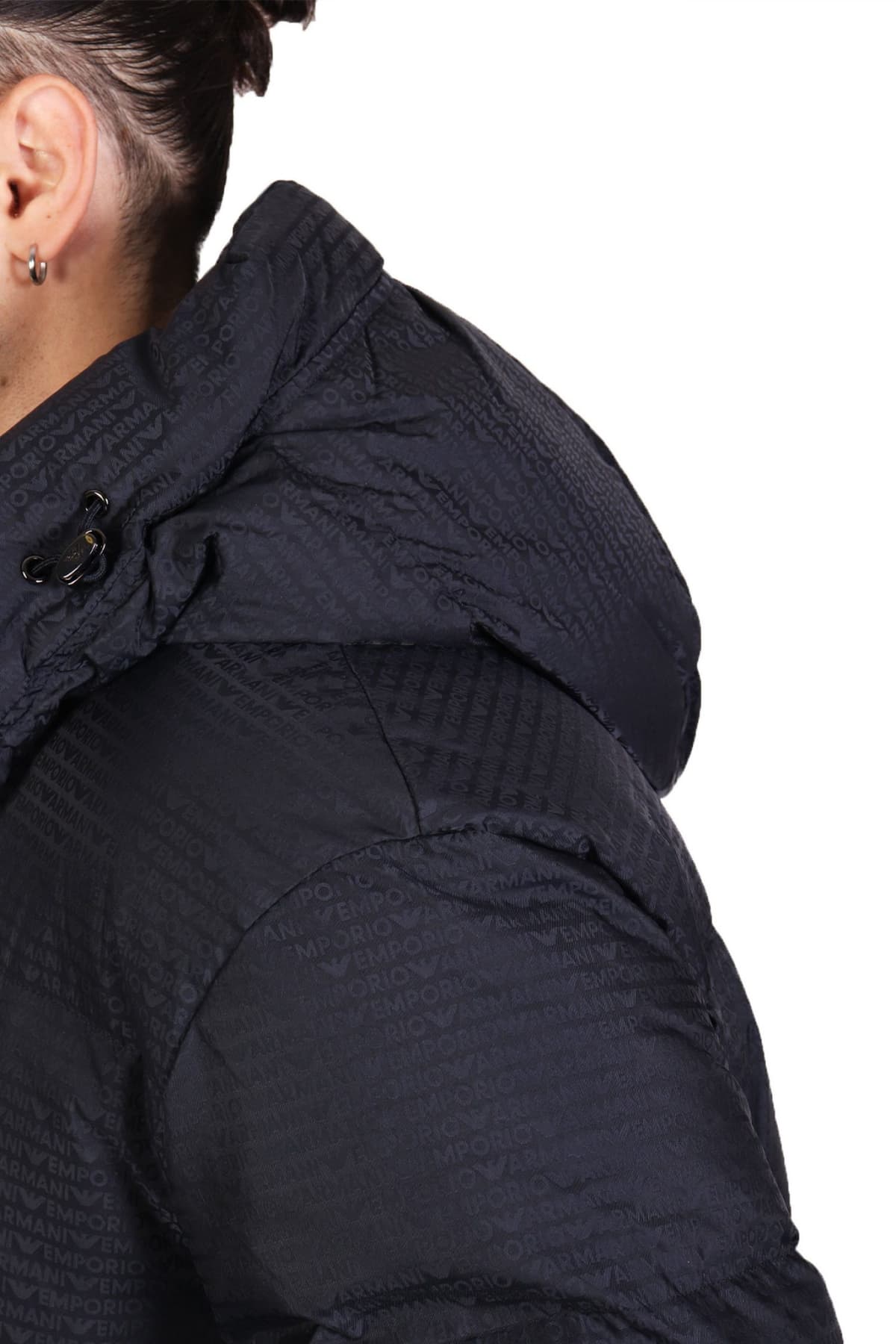 EMPORIO ARMANI ΜΠΟΥΦΑΝ PUFFER HOODIE LOGO ΜΠΛΕ