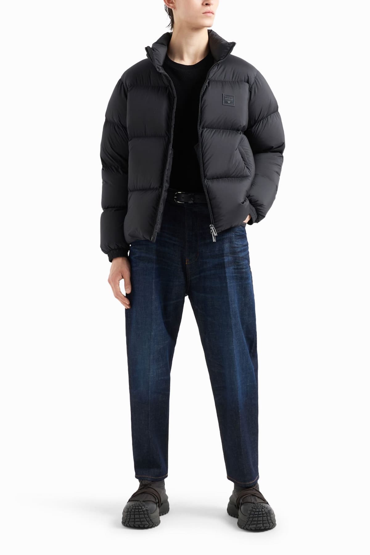 EMPORIO ARMANI ΜΠΟΥΦΑΝ ΦΟΥΣΚΩΤΟ LOGO ΜΑΥΡΟ