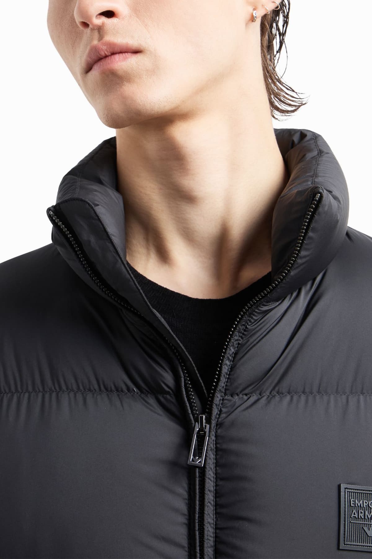 EMPORIO ARMANI ΜΠΟΥΦΑΝ ΦΟΥΣΚΩΤΟ LOGO ΜΑΥΡΟ