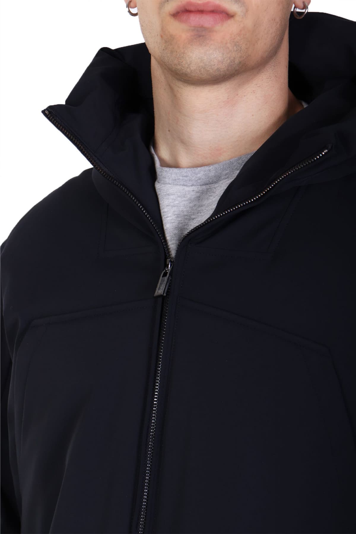 EMPORIO ARMANI ΜΠΟΥΦΑΝ ΚΟΥΚΟΥΛΑ JACKET ΜΠΛΕ