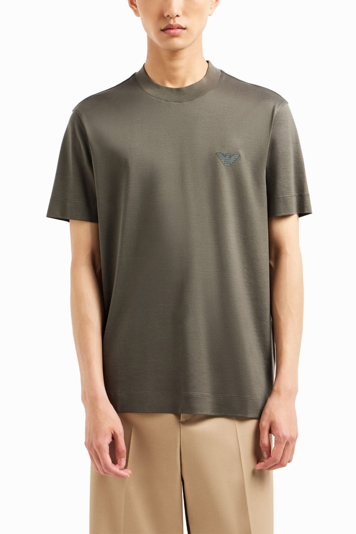 EMPORIO ARMANI T-SHIRT CREW NECK LOGO ΧΑΚΙ