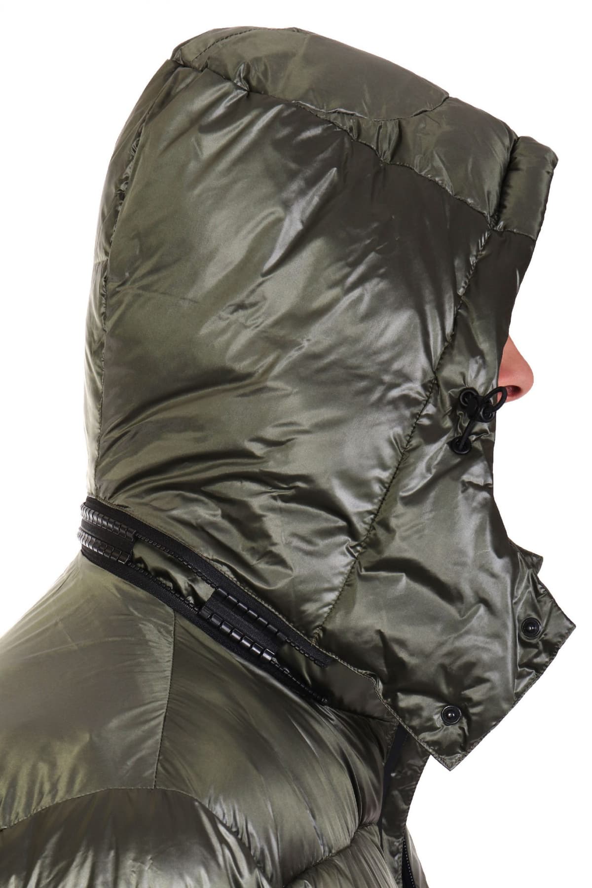 EMPORIO ARMANI 7 ΜΠΟΥΦΑΝ PUFFER ΑΠΟΣΠΩΜΕΝΗ ΚΟΥΚΟΥΛΑ LOGO ΧΑΚΙ