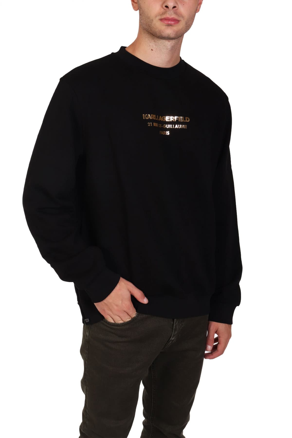 KARL LAGERFELD ΦΟΥΤΕΡ CREW NECK GOLD LOGO ΜΑΥΡΟ