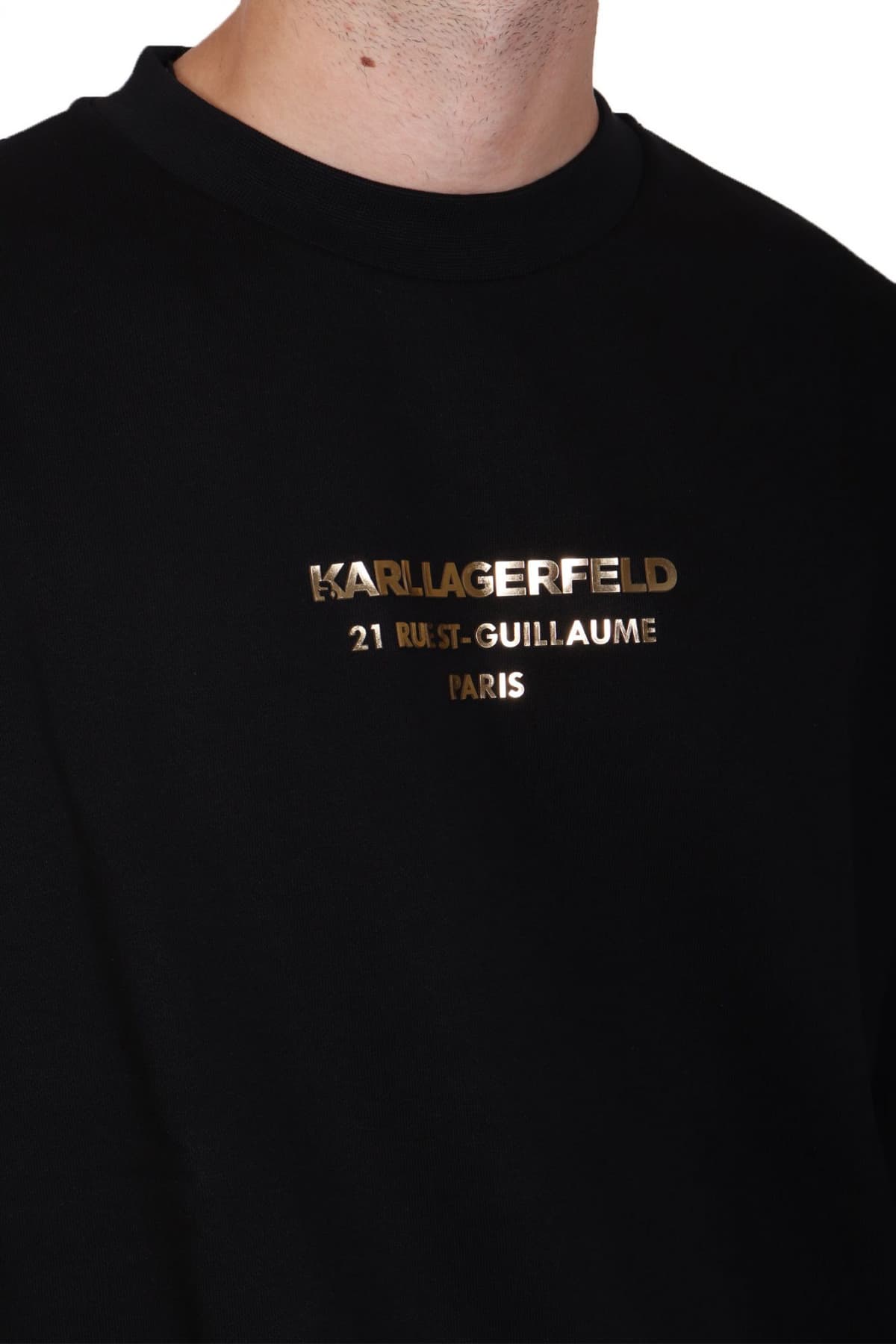 KARL LAGERFELD ΦΟΥΤΕΡ CREW NECK GOLD LOGO ΜΑΥΡΟ
