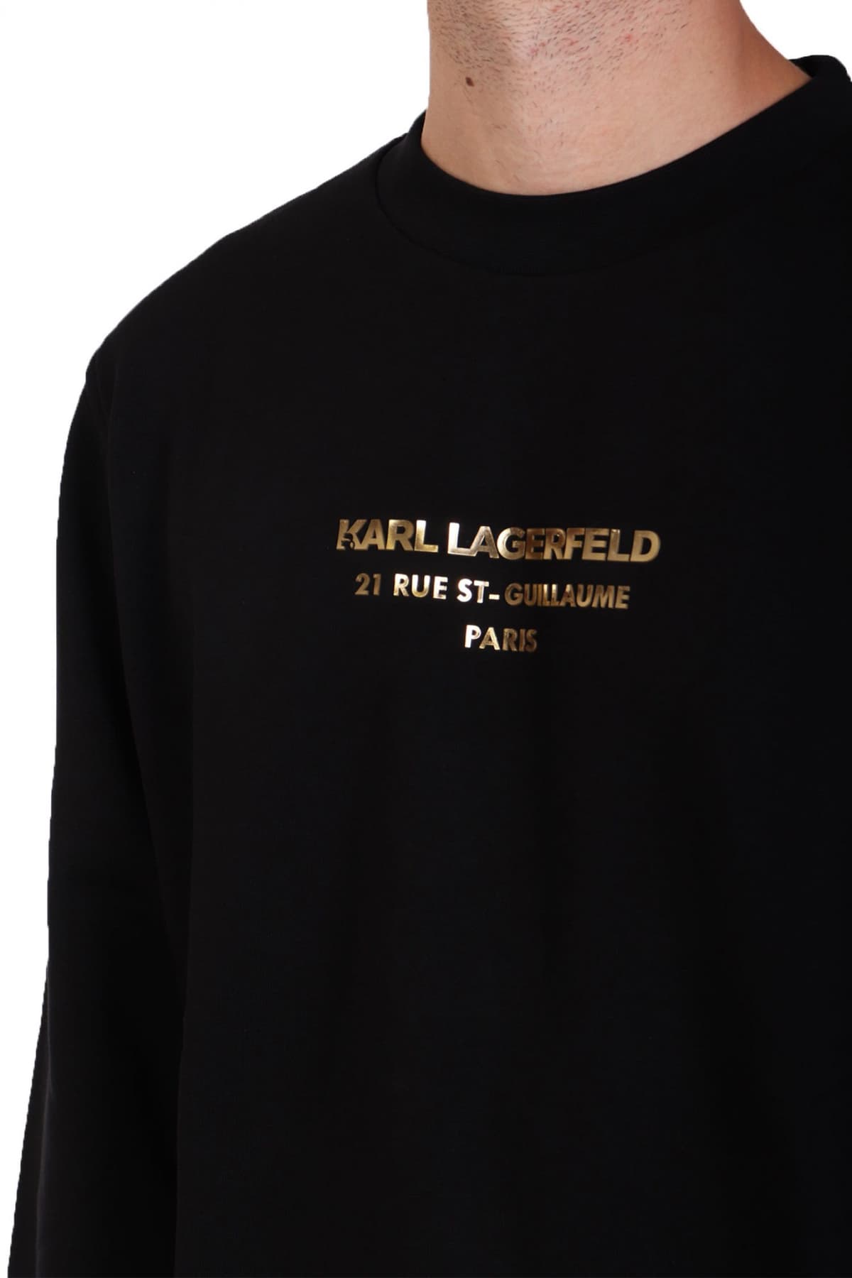 KARL LAGERFELD ΦΟΥΤΕΡ CREW NECK GOLD LOGO ΜΑΥΡΟ