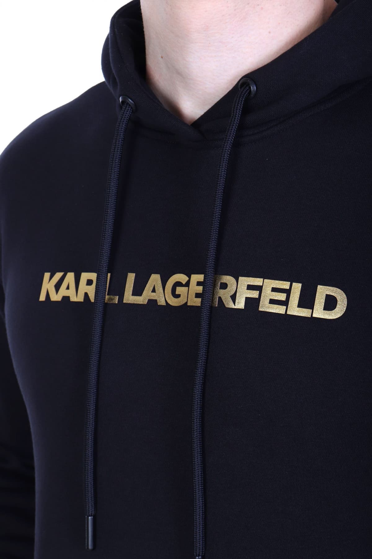 KARL LAGERFELD ΦΟΥΤΕΡ HOODIE GOLD LOGO ΜΑΥΡΟ