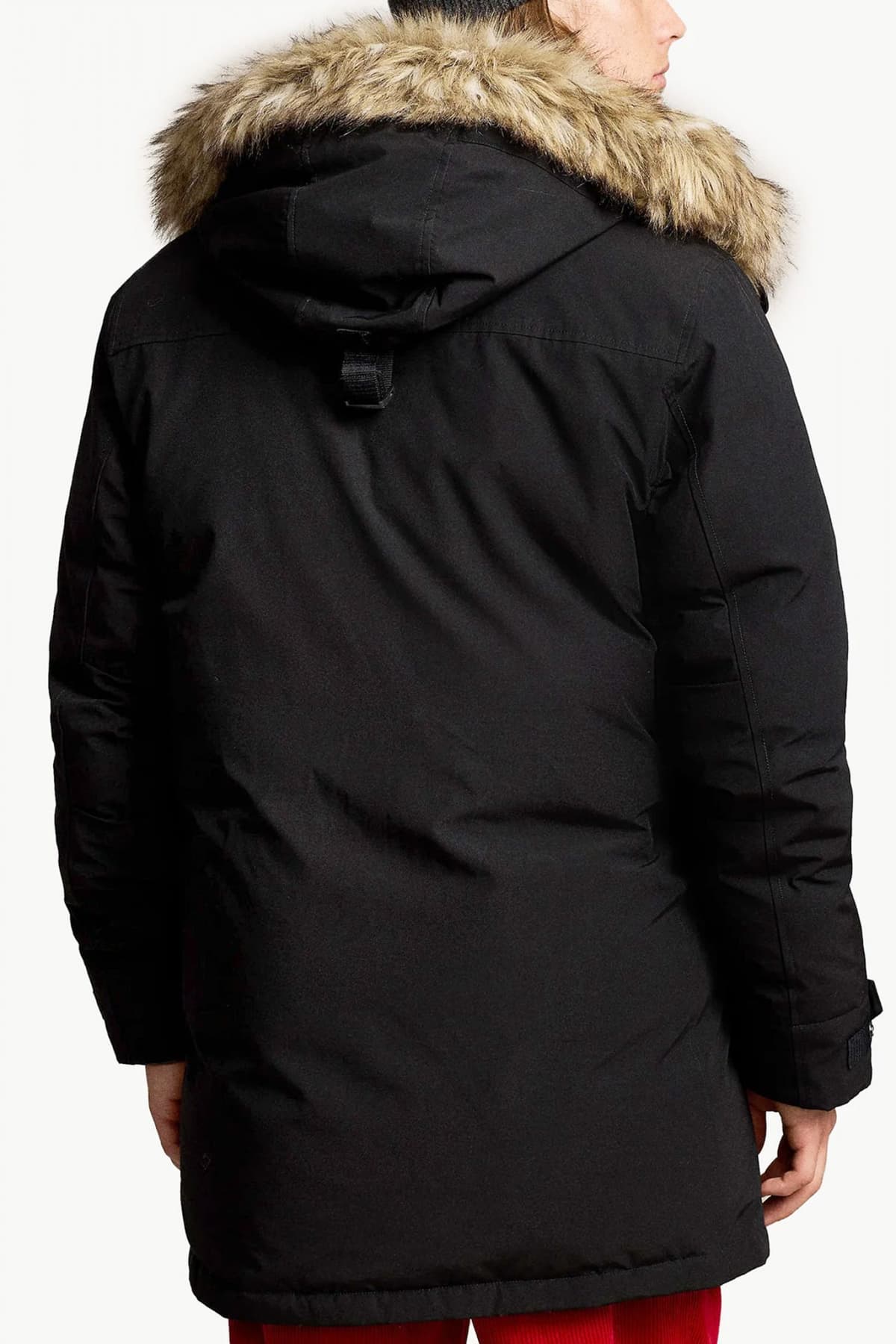 RALPH LAUREN ΜΠΟΥΦΑΝ ΠΑΡΚΑ ΜΕ ΑΠΟΣΠΩΜΕΝΗ ΚΟΥΚΟΥΛΑ ΜΑΥΡΟ