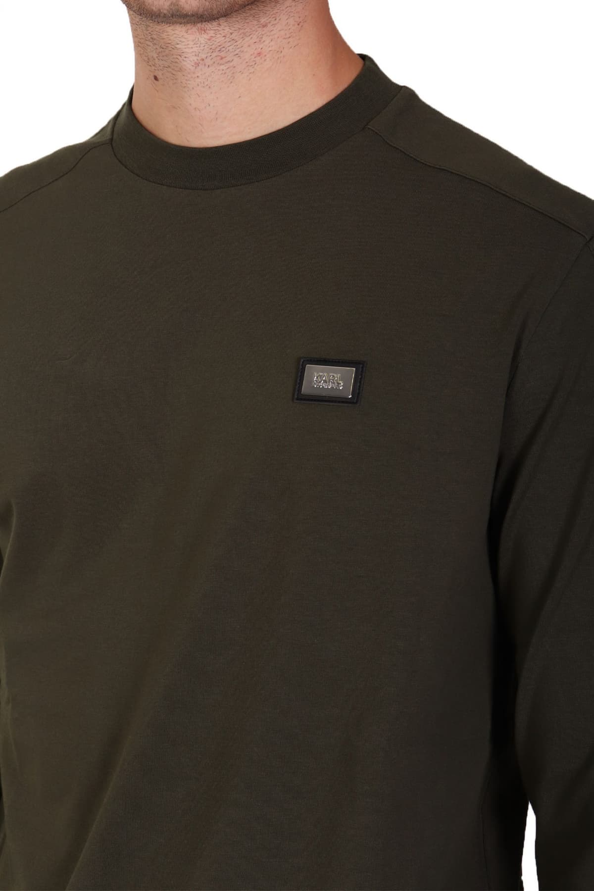 KARL LAGERFELD T-SHIRT LOGO ΧΑΚΙ