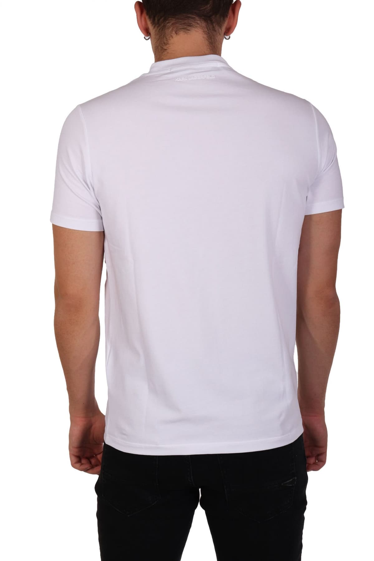 KARL LAGERFELD T-SHIRT SILVER LOGO ΛΕΥΚΟ