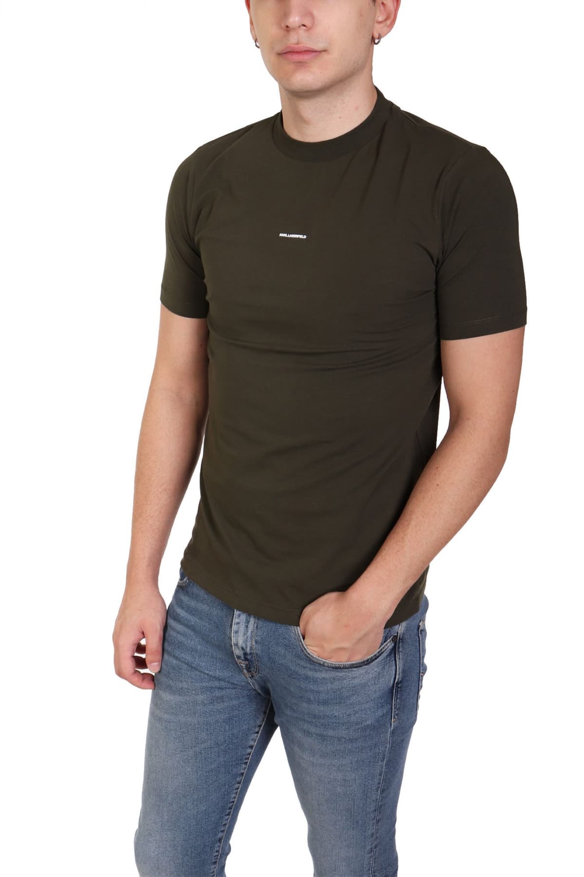 KARL LAGERFELD T-SHIRT LOGO ΧΑΚΙ