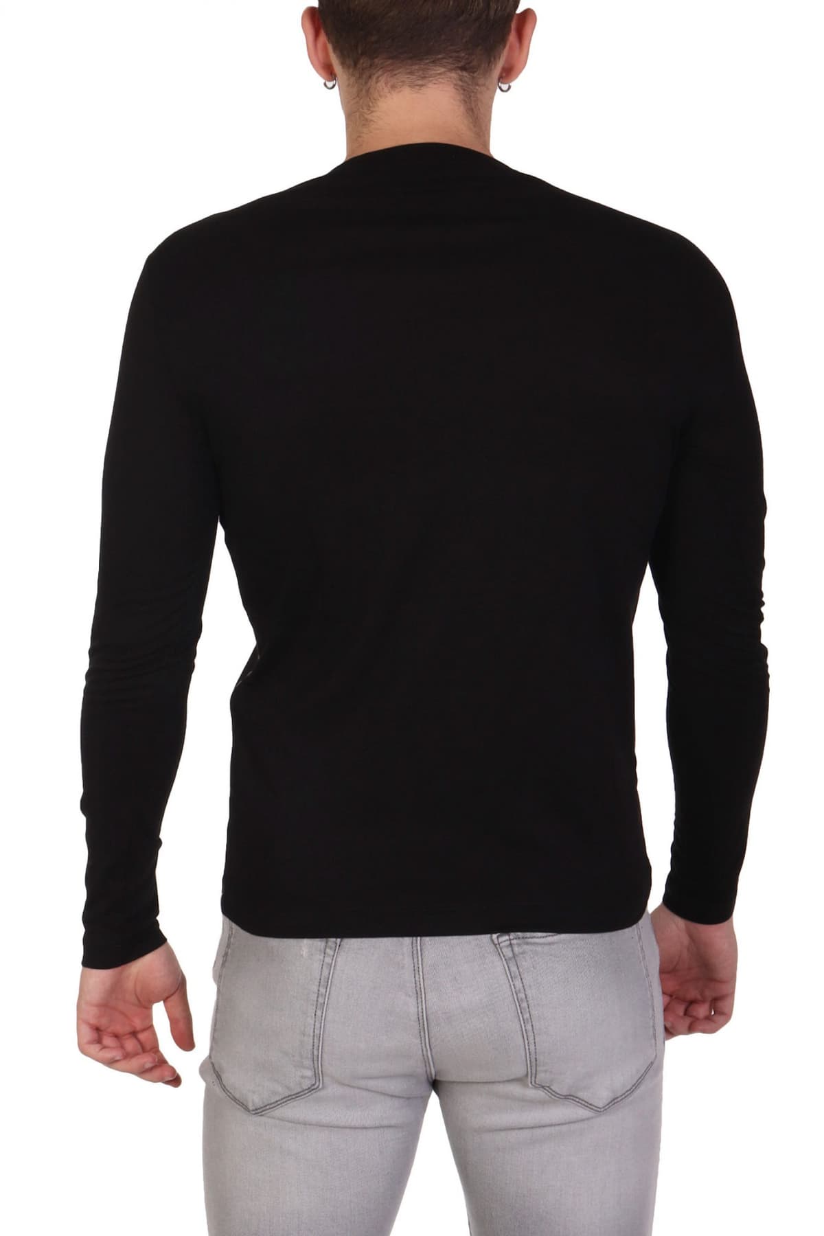 ARMANI 7 T-SHIRT GOLD LOGO ΜΑΥΡΟ