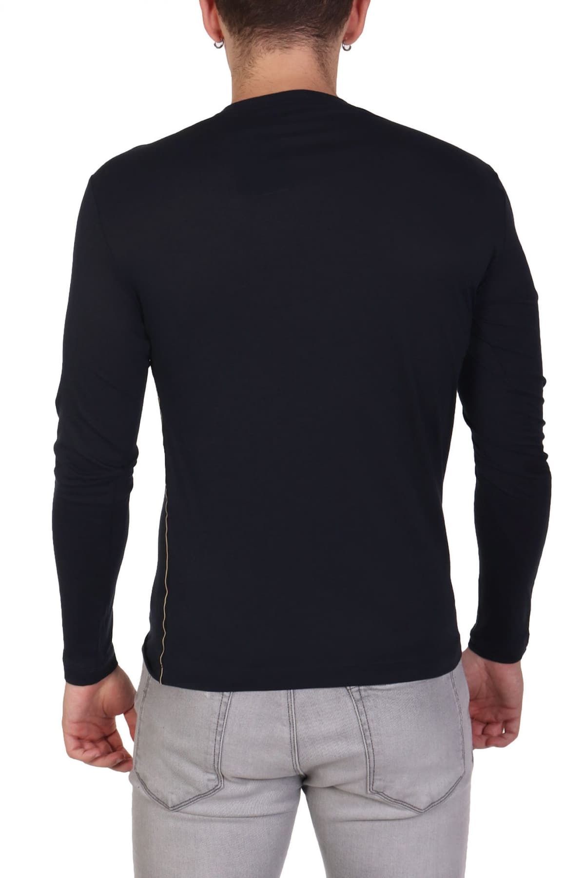 ARMANI 7 T-SHIRT GOLD LOGO ΜΠΛΕ