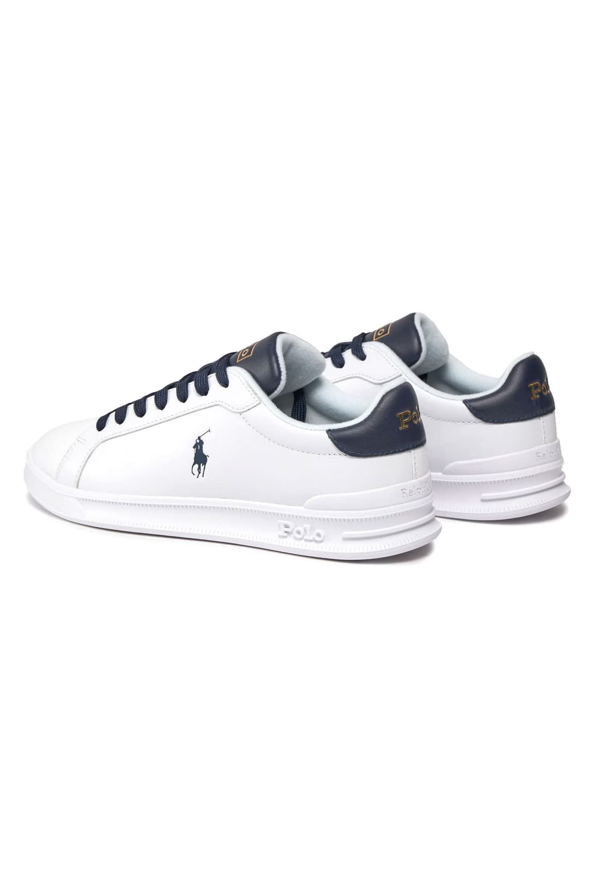 RALPH LAUREN ΠΑΠΟΥΤΣΙΑ SNEAKERS HRT CT II-SK-LTL MΠΛΕ ΛΕΠΤΟΜΕΡΕΙΕΣ LOGO ΛΕΥΚΟ
