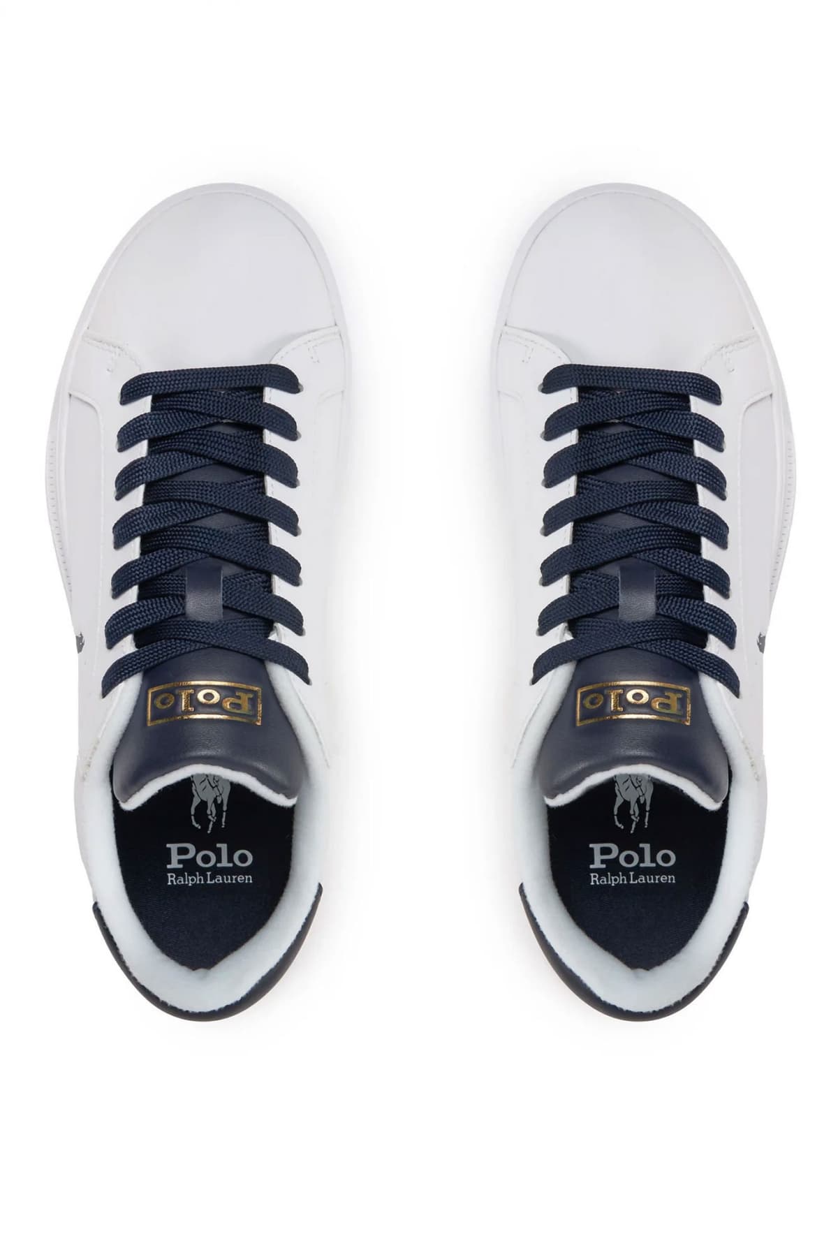 RALPH LAUREN ΠΑΠΟΥΤΣΙΑ SNEAKERS HRT CT II-SK-LTL MΠΛΕ ΛΕΠΤΟΜΕΡΕΙΕΣ LOGO ΛΕΥΚΟ