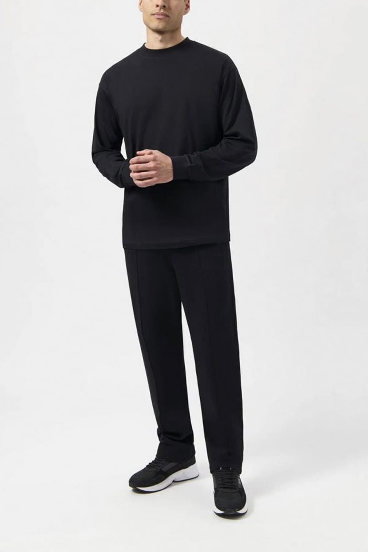 BALR. T-SHIRT GAME DAY BOX FIT LONG SLEEVE LOGO ΜΑΥΡΟ