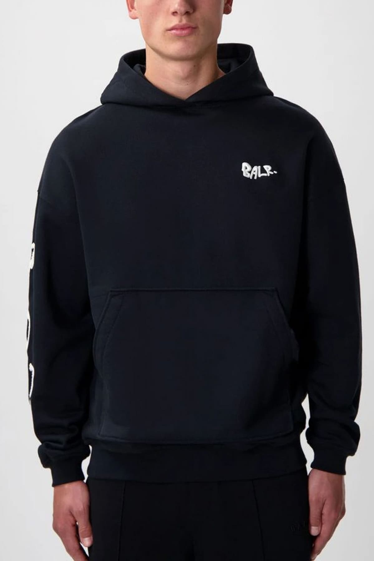 BALR. ΦΟΥΤΕΡ HOODIE BOXFIT LOGO ΜΑΥΡΟ