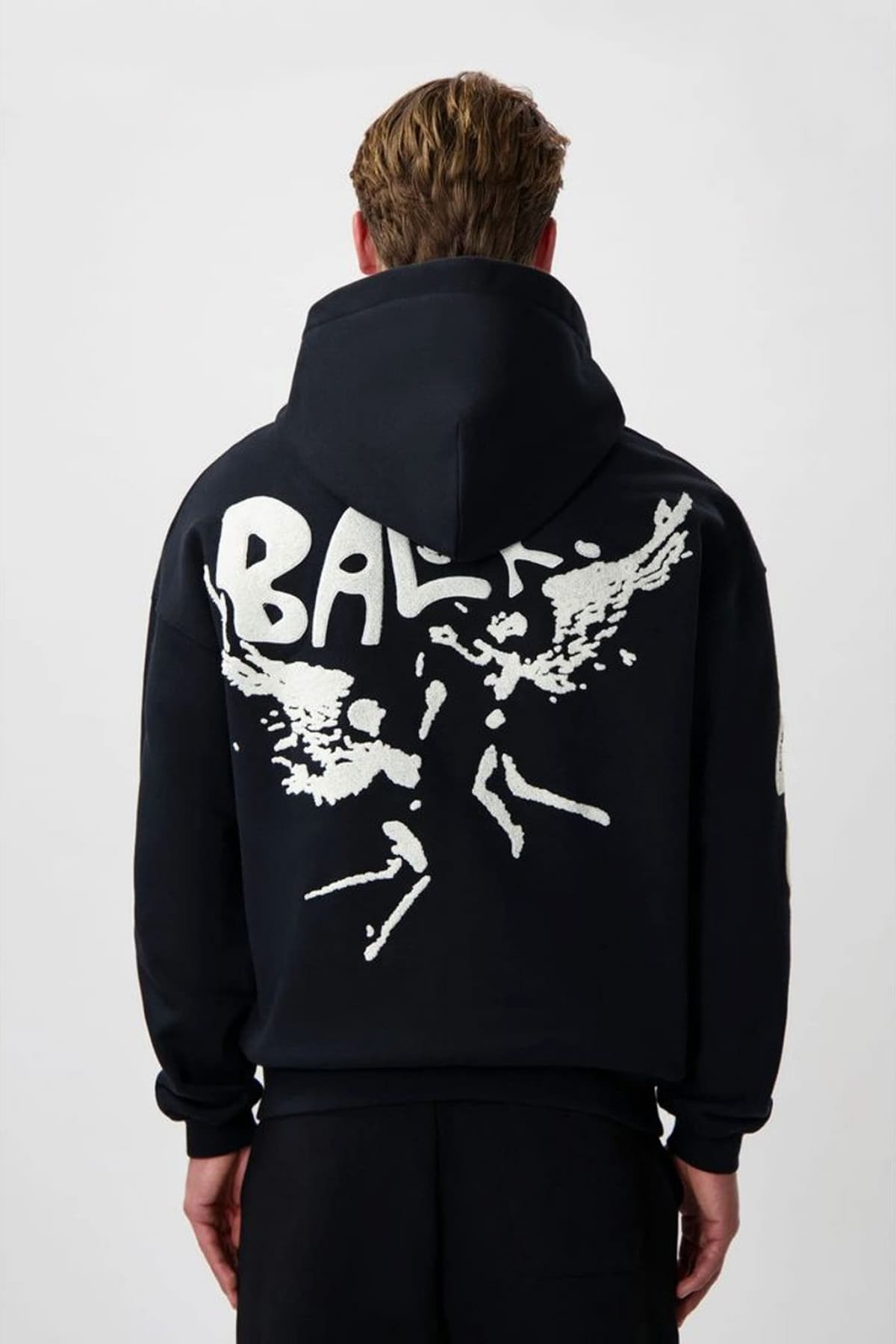 BALR. ΦΟΥΤΕΡ HOODIE BOXFIT LOGO ΜΑΥΡΟ