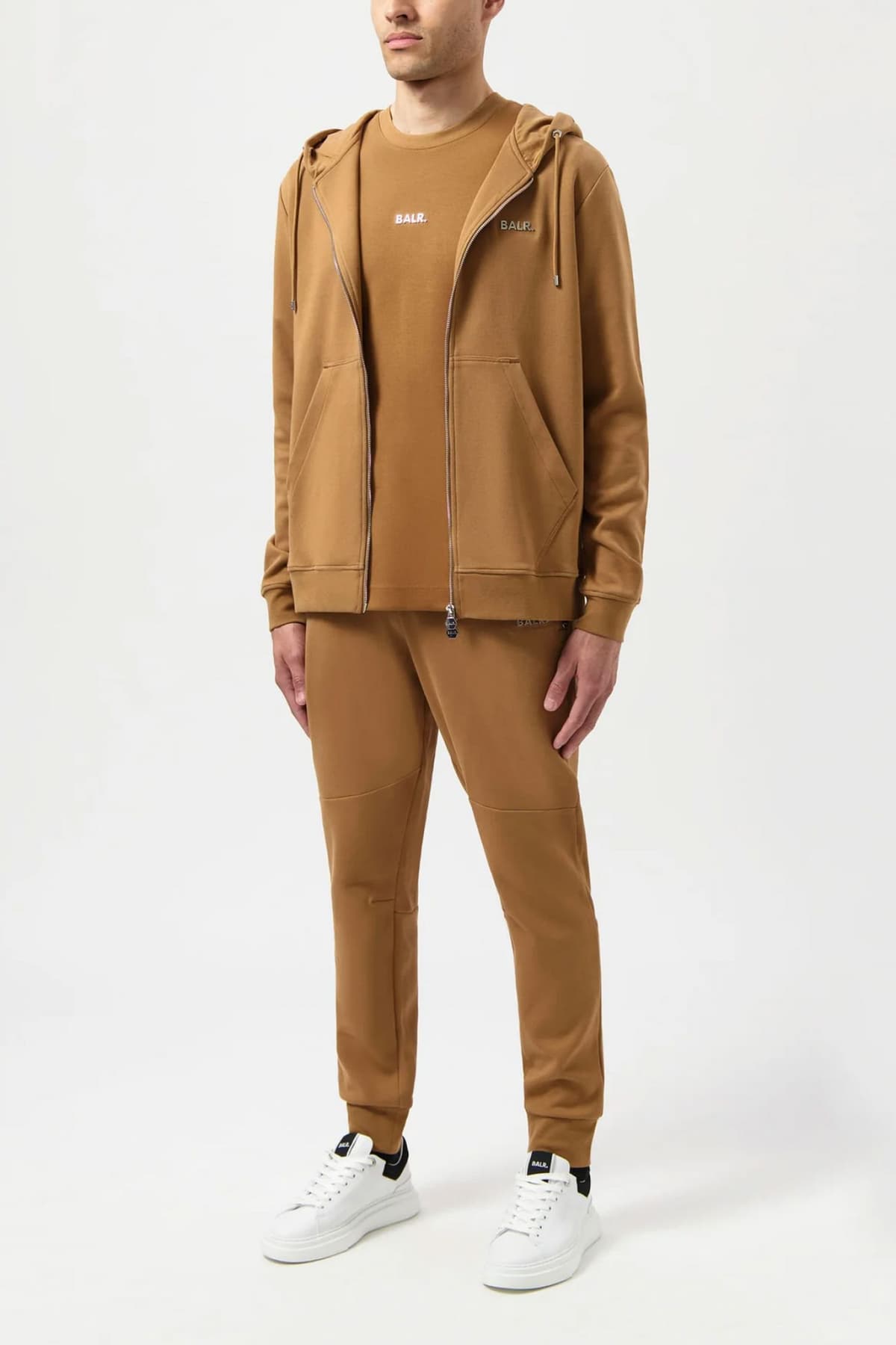 BALR. Q-SERIES ΦΟΥΤΕΡ ZIPHOOD REGULAR FIT ΜΕΤΑΛΛΙΚΟ LOGO ΤΑΜΠΑ