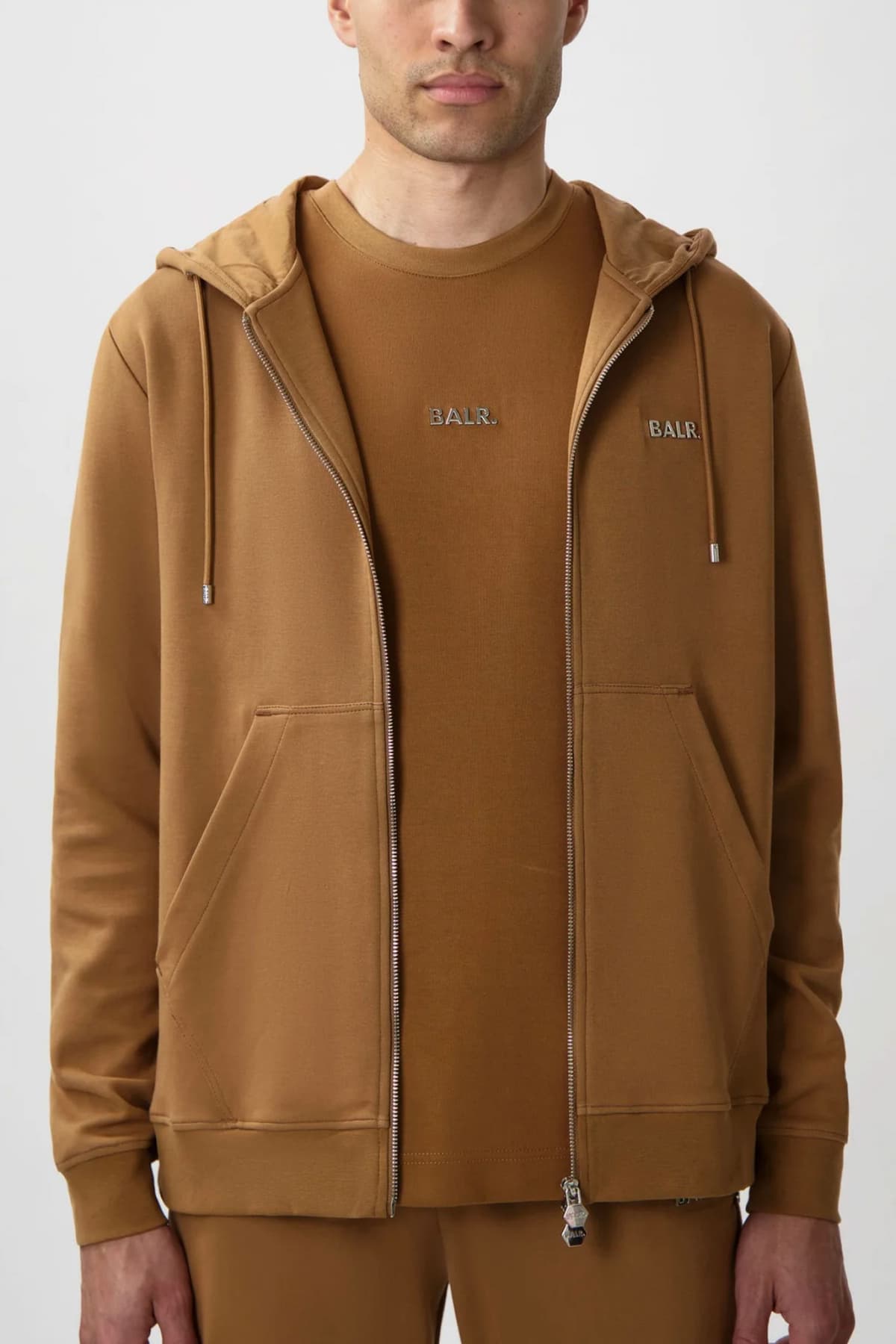 BALR. Q-SERIES ΦΟΥΤΕΡ ZIPHOOD REGULAR FIT ΜΕΤΑΛΛΙΚΟ LOGO ΤΑΜΠΑ