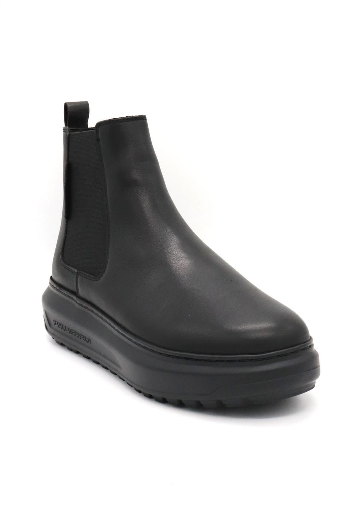 KARL LAGERFELD ΠΑΠΟΥΤΣΙΑ ΜΠΟΤΑΚΙ KAPRI LUG MID CORE BOOT LOGO ΜΑΥΡΟ