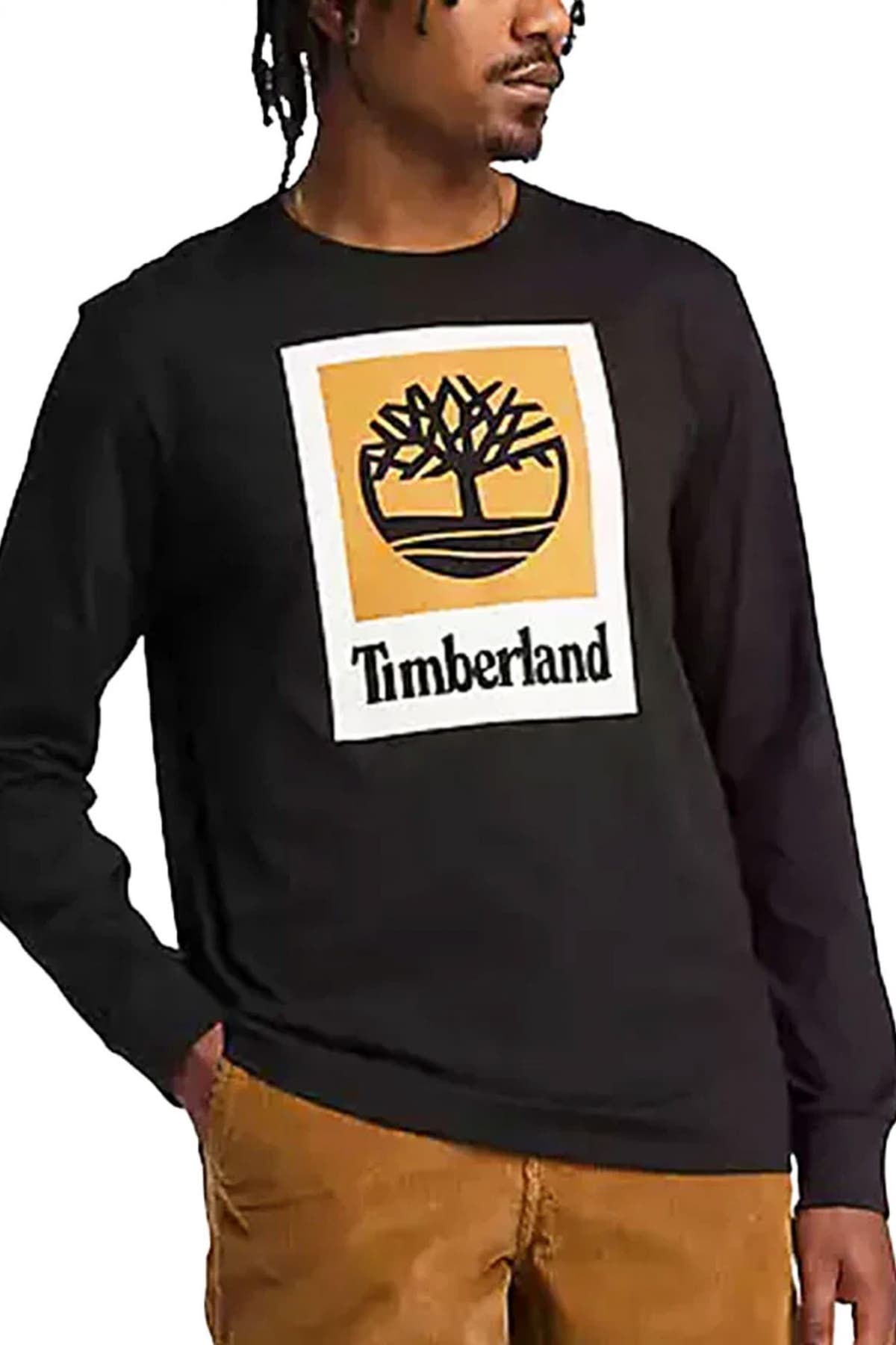 TIMBERLAND T-SHIRT COLORED AUTHENTIC FIT LOGO ΜΑΥΡΟ