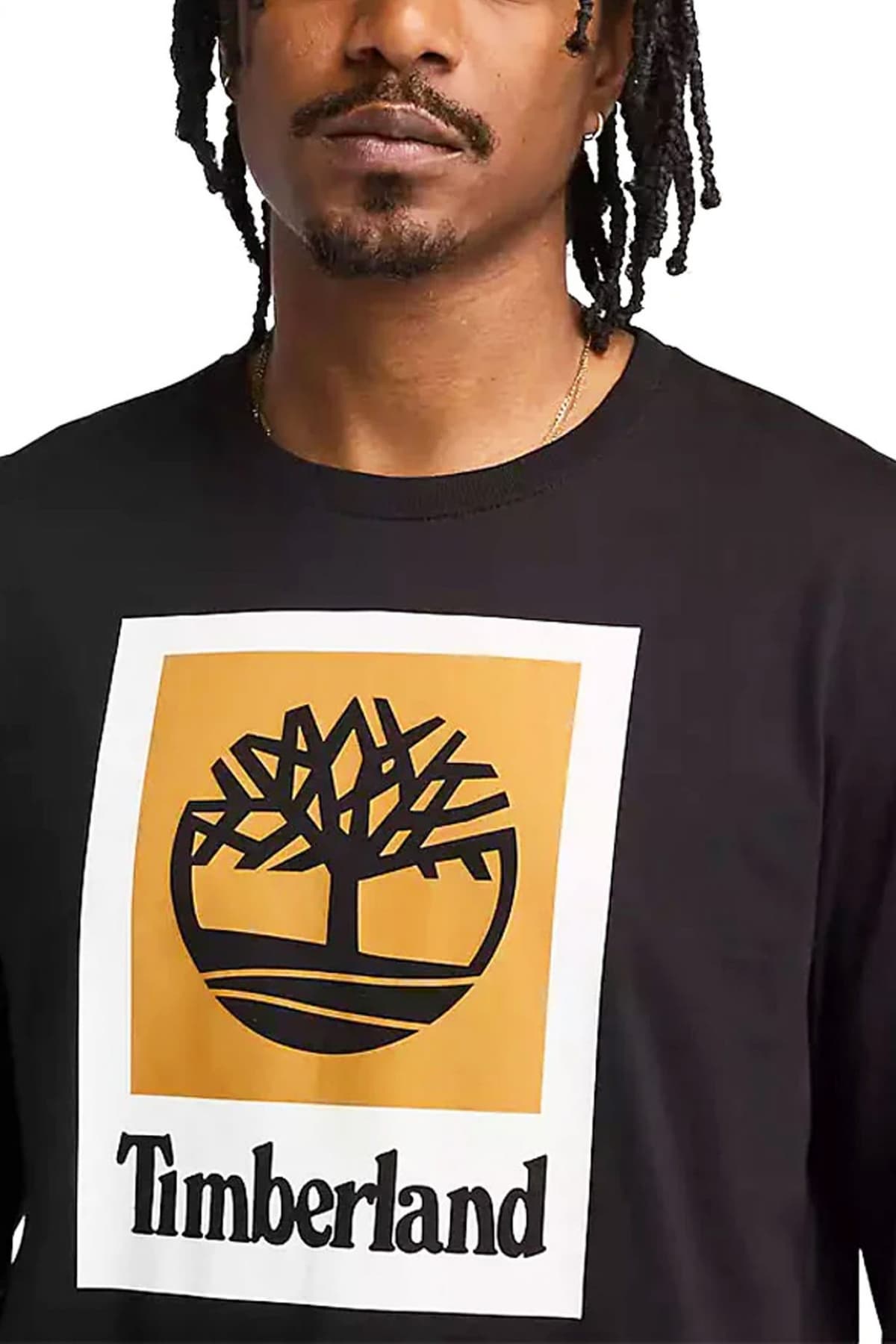 TIMBERLAND T-SHIRT COLORED AUTHENTIC FIT LOGO ΜΑΥΡΟ