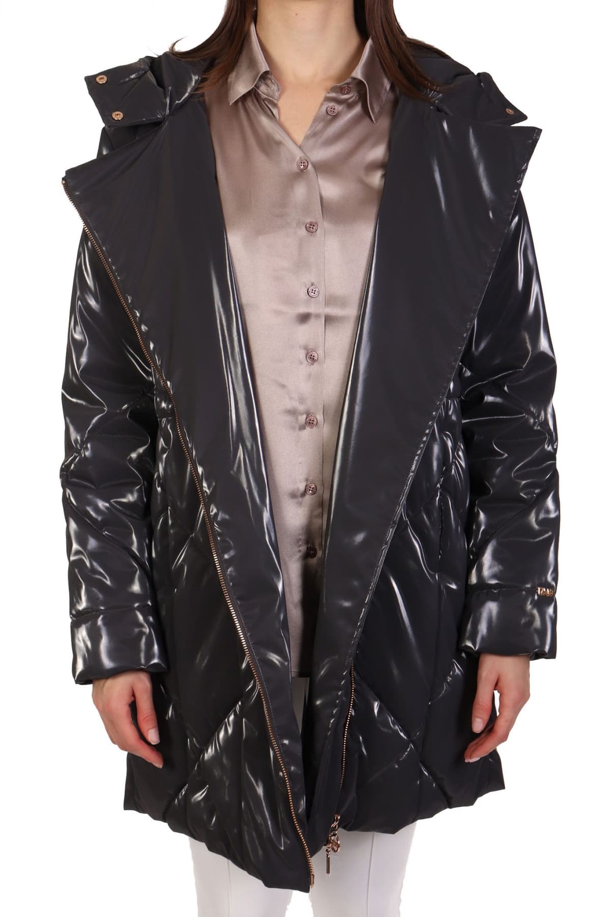 LIU-JO ΜΠΟΥΦΑΝ ΣΤΑΥΡΩΤΟ ΚΑΠΙΤΟΝΕ ΚΟΥΚΟΥΛΑ ΣΚΟΥΡΟ ΓΚΡΙ