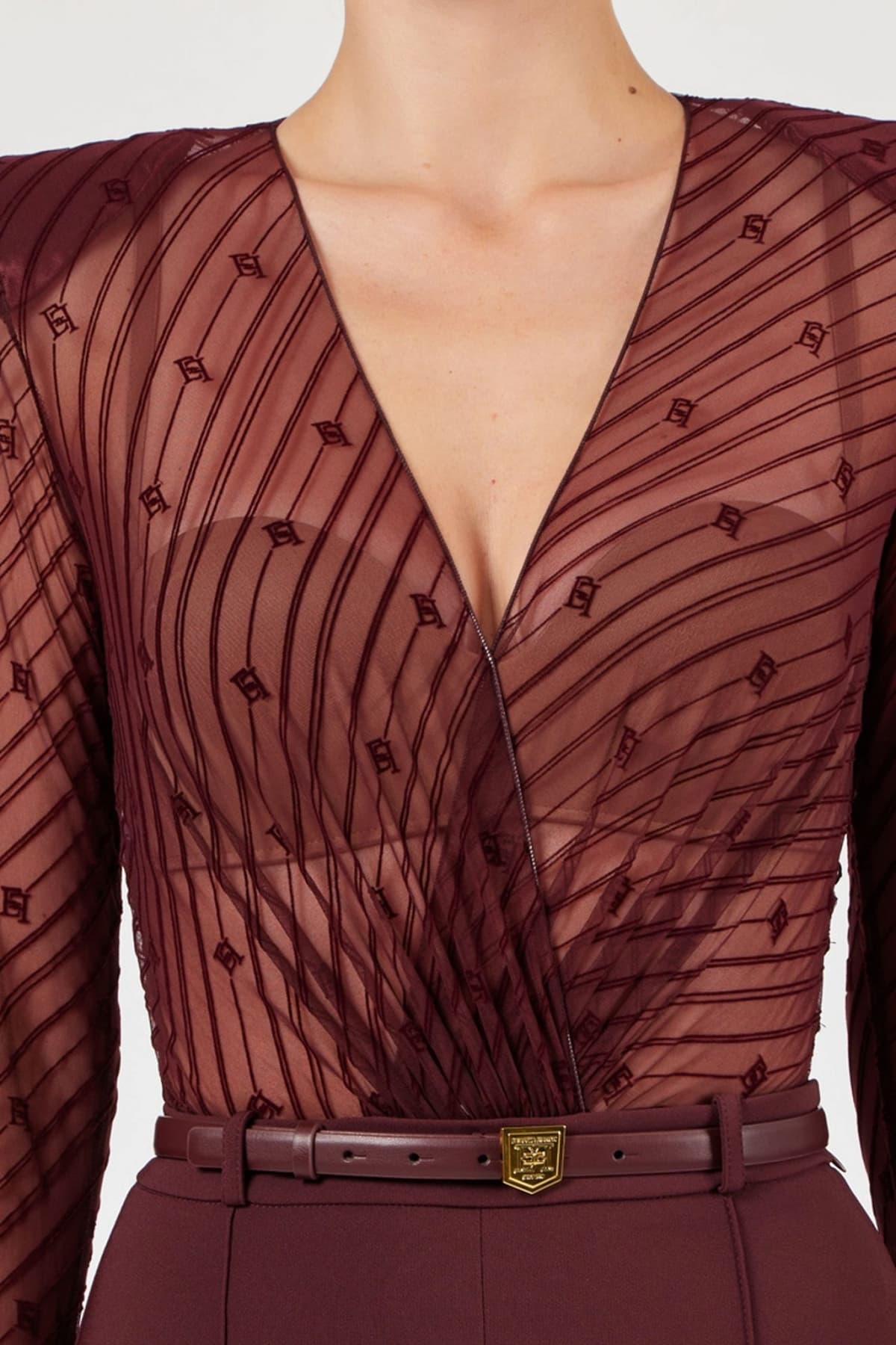 ELISABETTA FRANCHI ΟΛΟΣΩΜΗ ΦΟΡΜΑ DAILY CTHROUGH ΑΠΟΣΠΩΜΕΝΟ ΤΟΠ ΜΠΟΡΝΤΩ