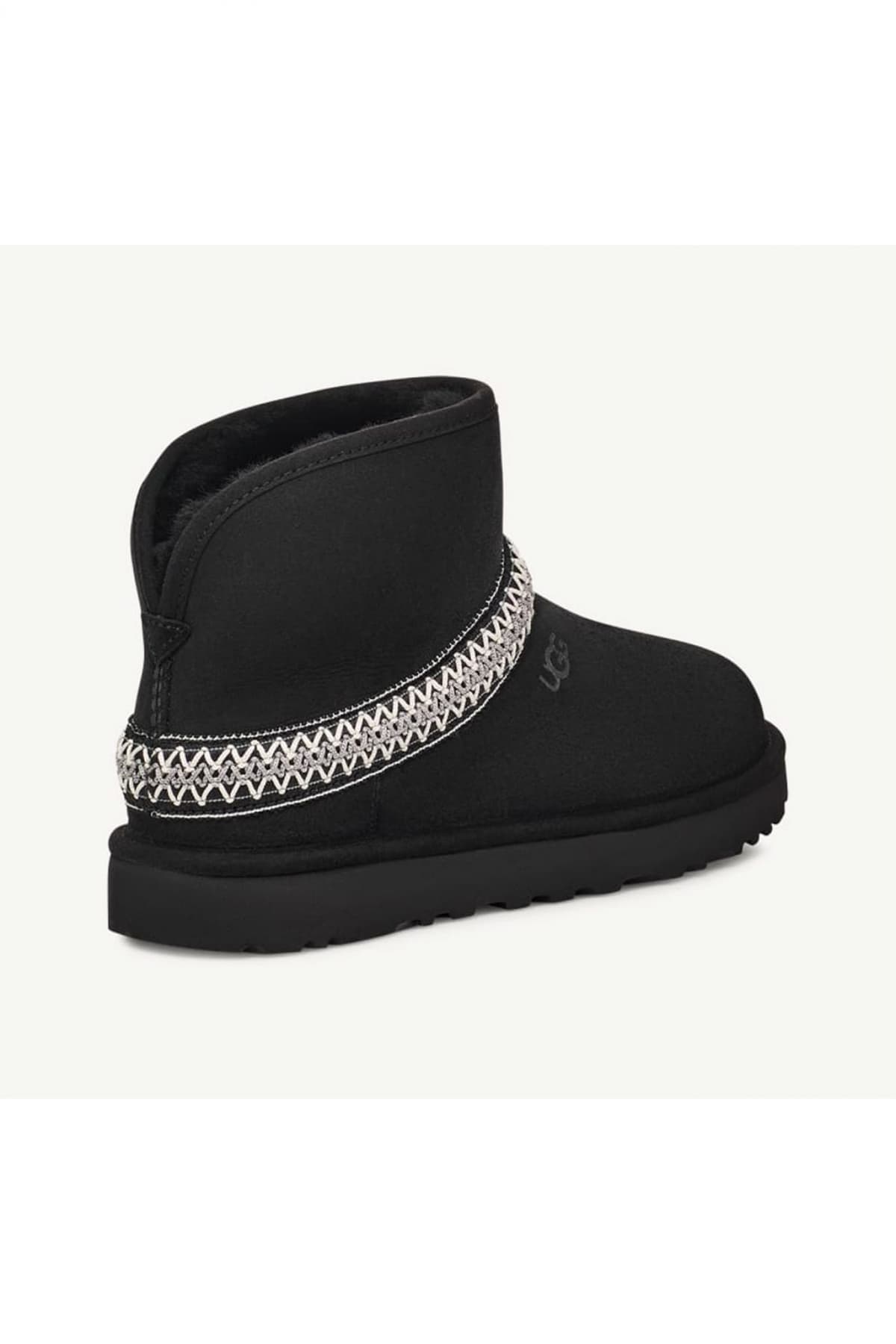 UGG ΠΑΠΟΥΤΣΙΑ ΜΠΟΤΑΚΙΑ W CLASSIC MINI CRESCENT LOGO ΜΑΥΡΟ