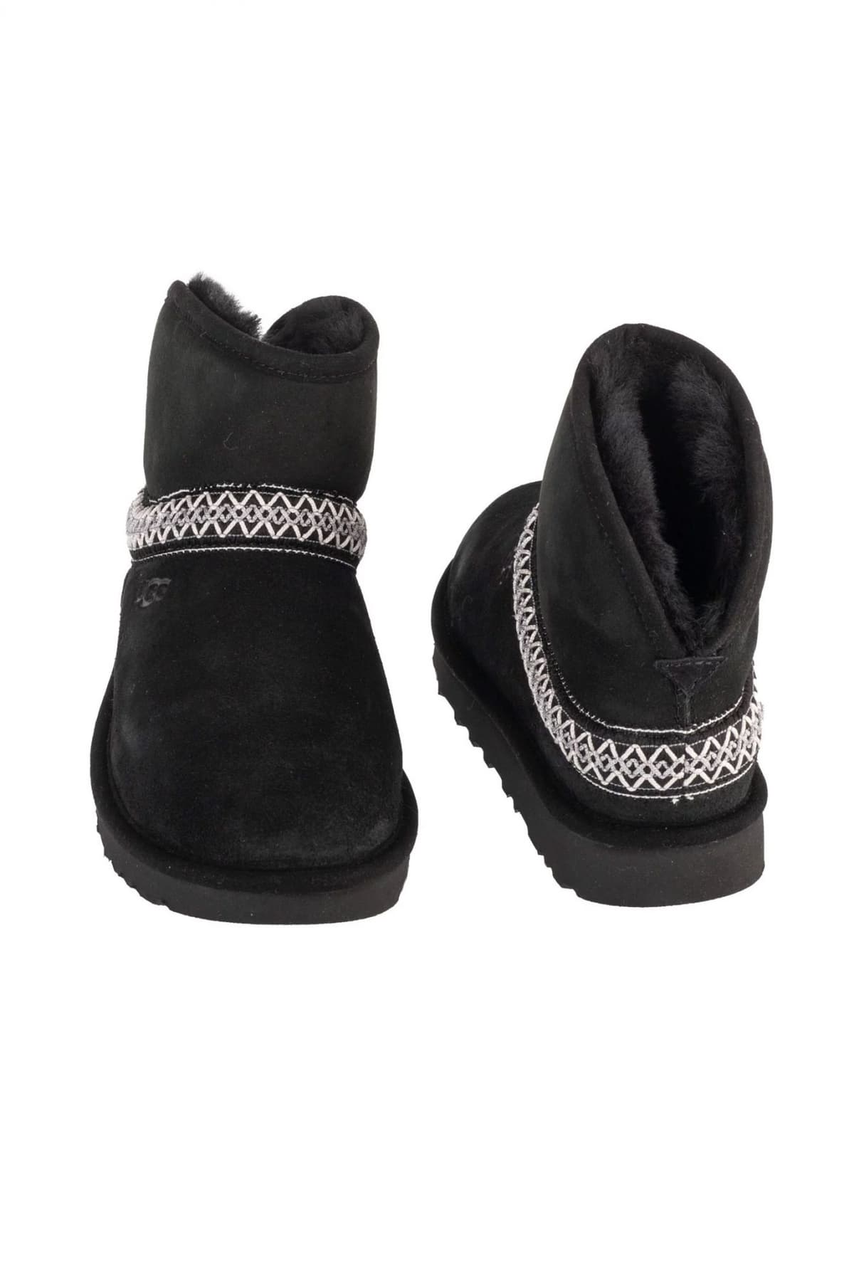 UGG ΠΑΠΟΥΤΣΙΑ ΜΠΟΤΑΚΙΑ W CLASSIC MINI CRESCENT LOGO ΜΑΥΡΟ