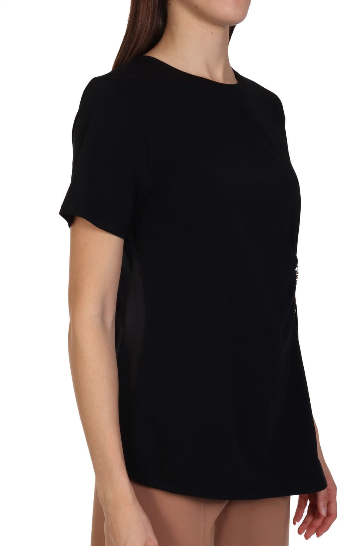 LIU-JO T-SHIRT LOGO ΜΑΥΡΟ