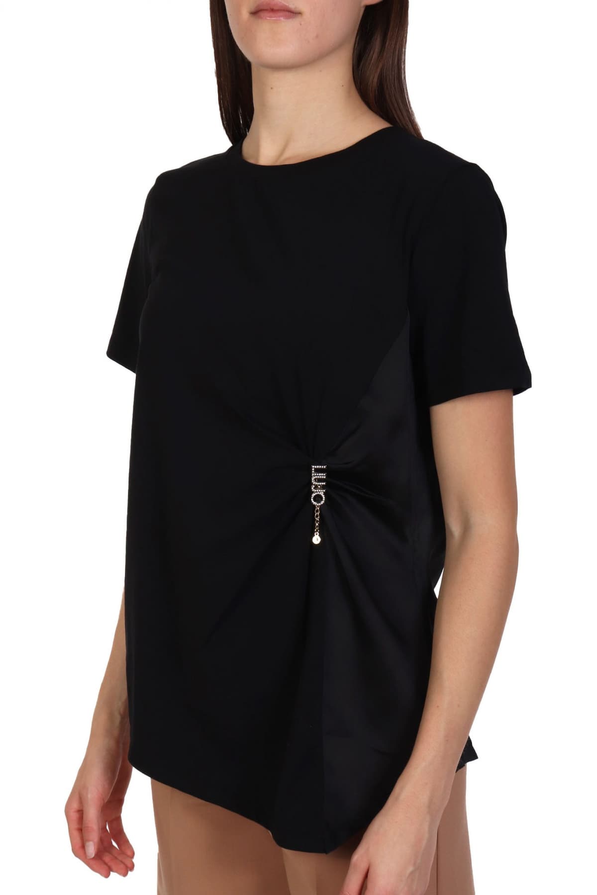 LIU-JO T-SHIRT LOGO ΜΑΥΡΟ