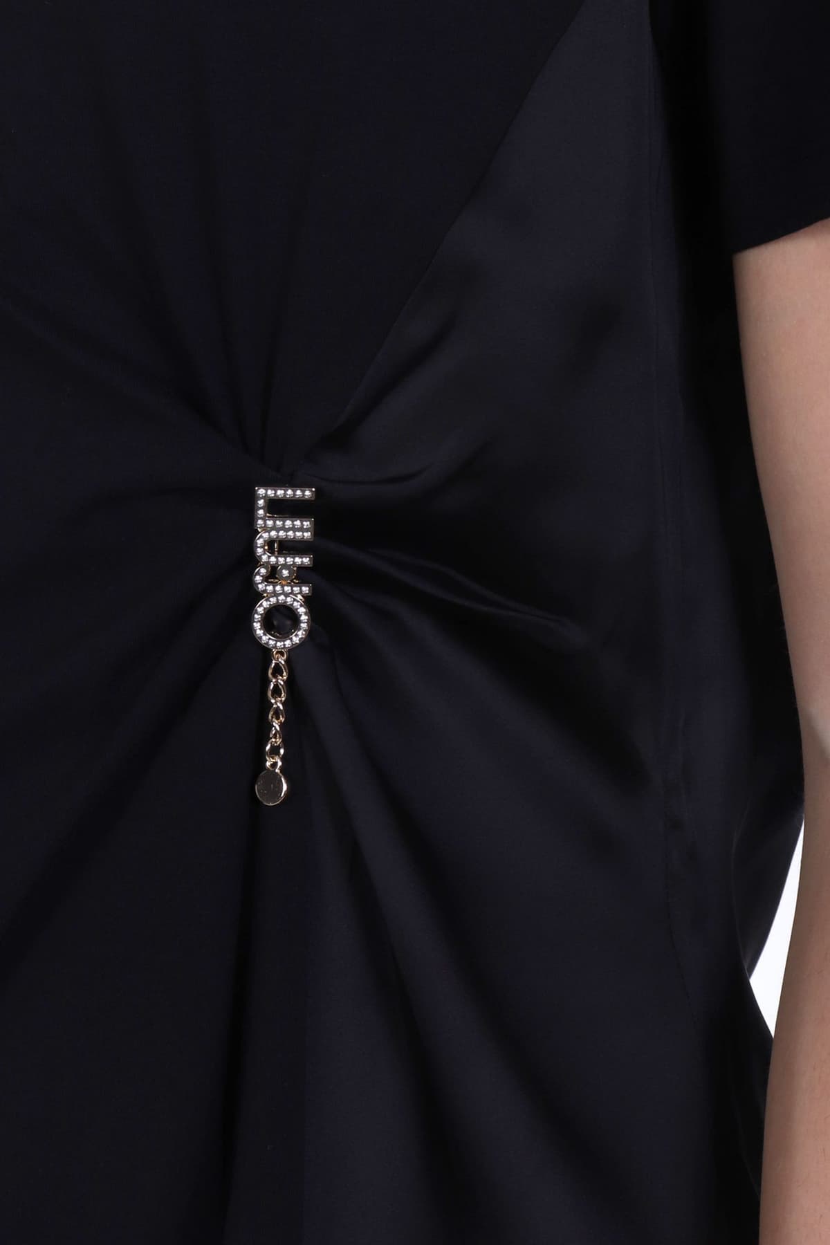 LIU-JO T-SHIRT LOGO ΜΑΥΡΟ