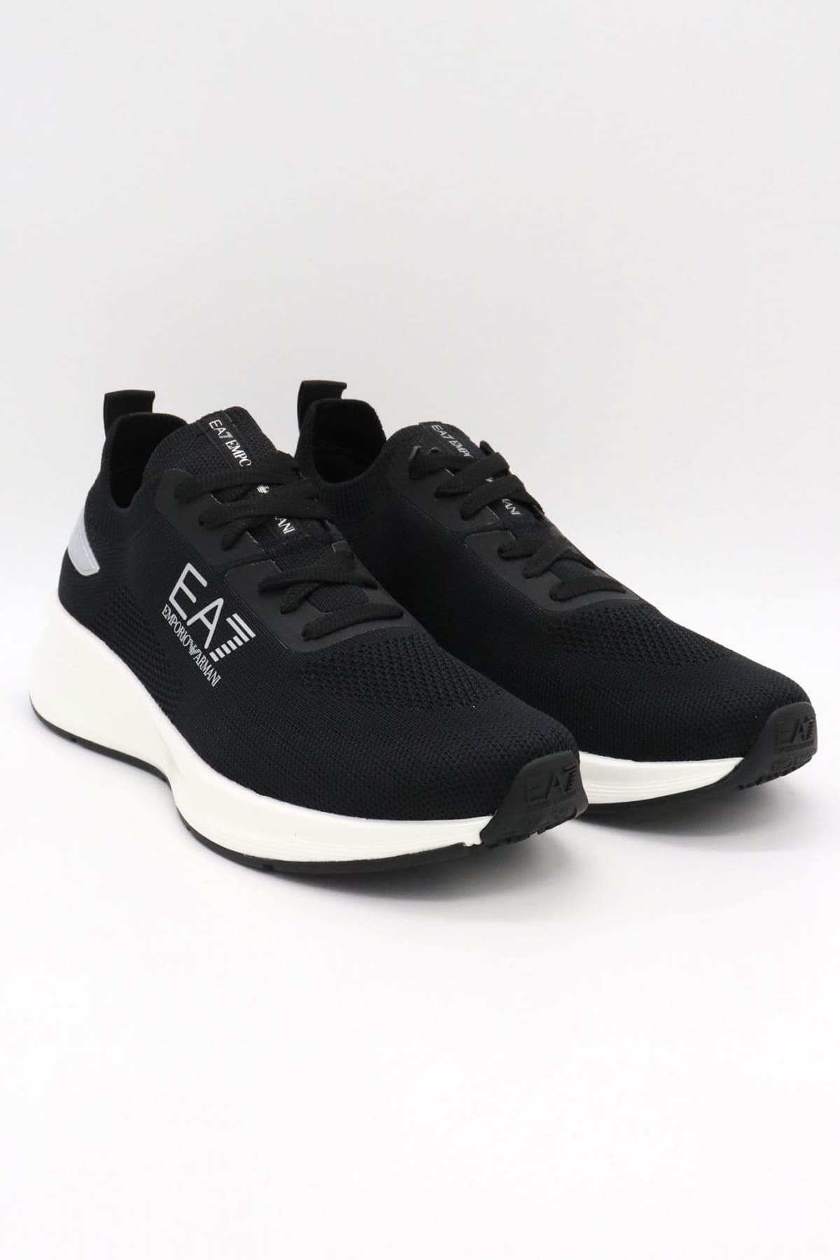 ARMANI 7 ΠΑΠΟΥΤΣΙΑ SNEAKERS LOGO ΜΑΥΡΟ-ΛΕΥΚΟ